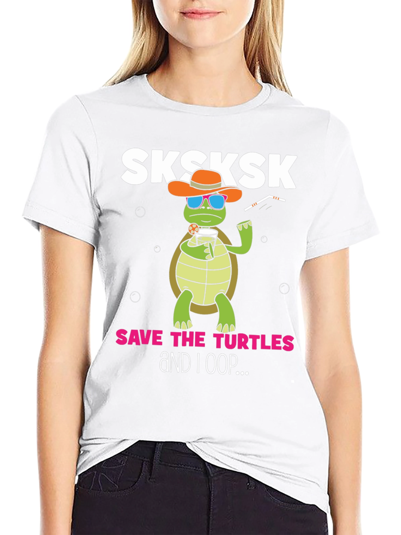 Black Sksksk Save the Turtles Graphic Tee view 9