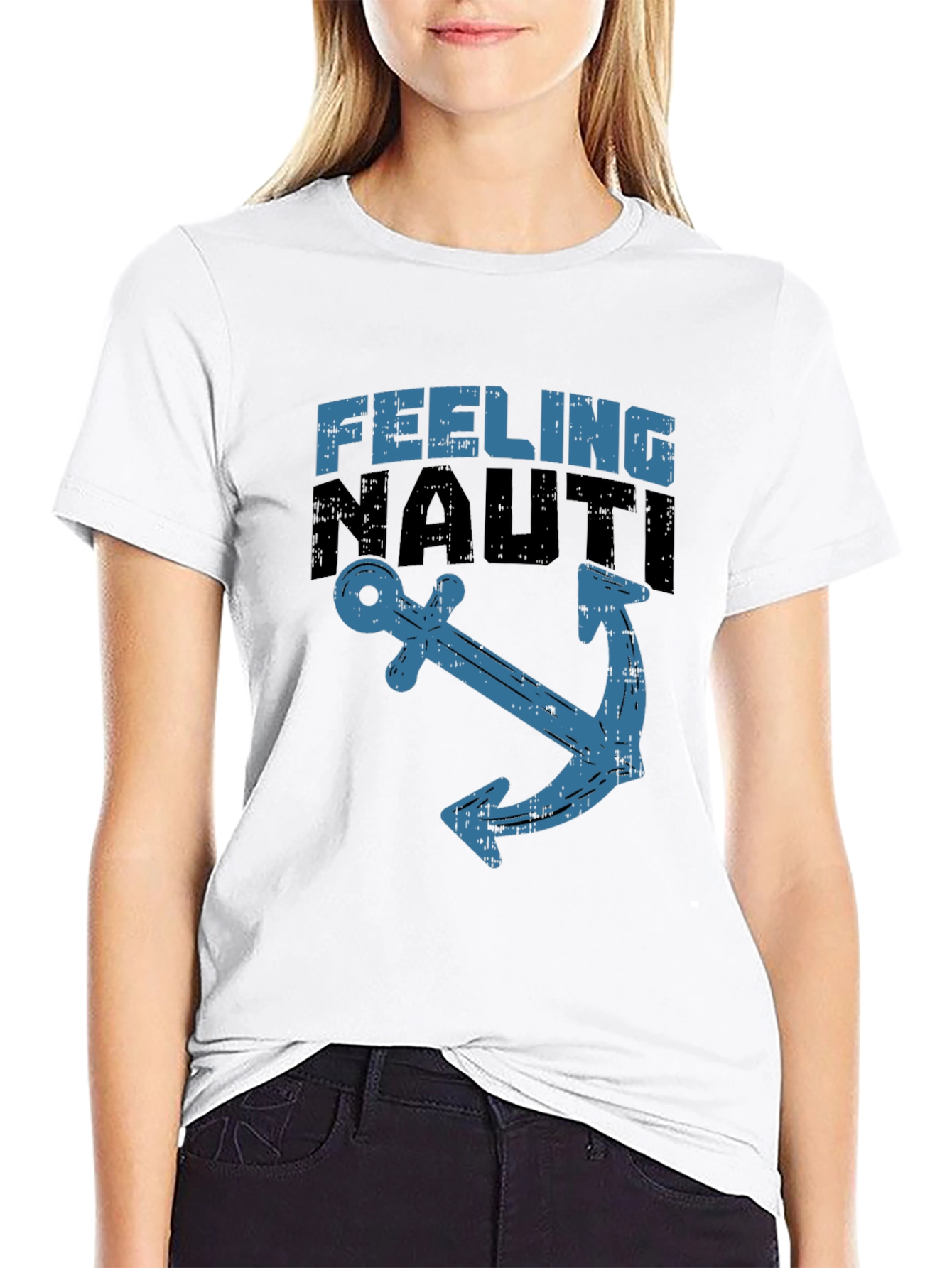 Black Feeling Nauti Anchor Graphic Tee - Black view 9