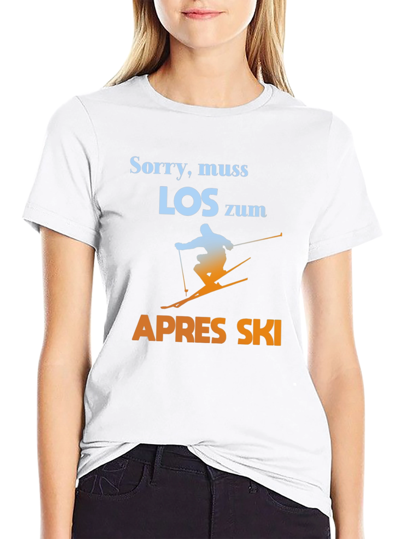 Black Sorry, Muss Los Zum Apres Ski T-Shirt - Skiing Graphic Tee view 9