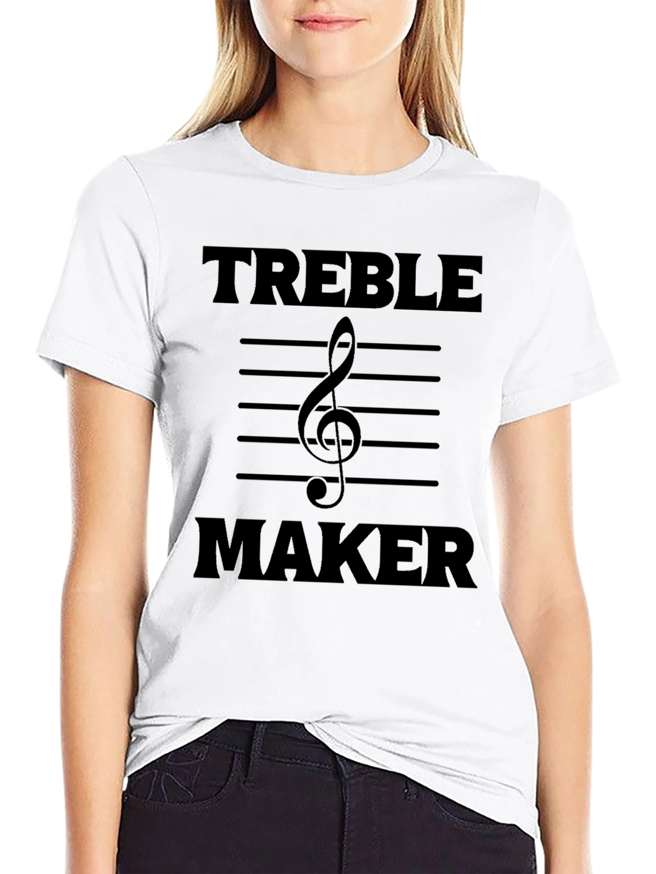 Black Treble Maker T-Shirt - Music Lover Tee view 9