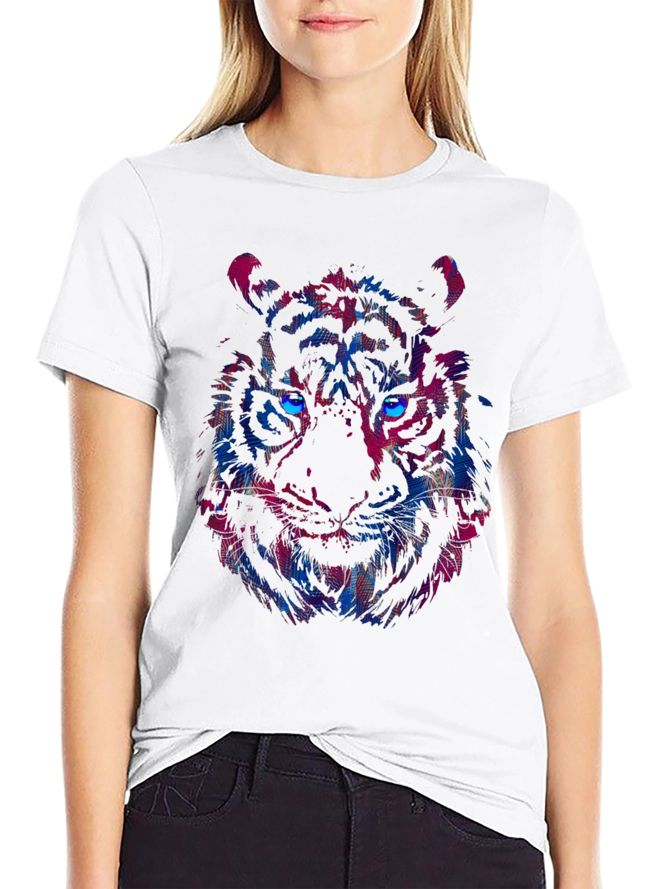 Black Vibrant Tiger Graphic Tee - Bold Style view 9