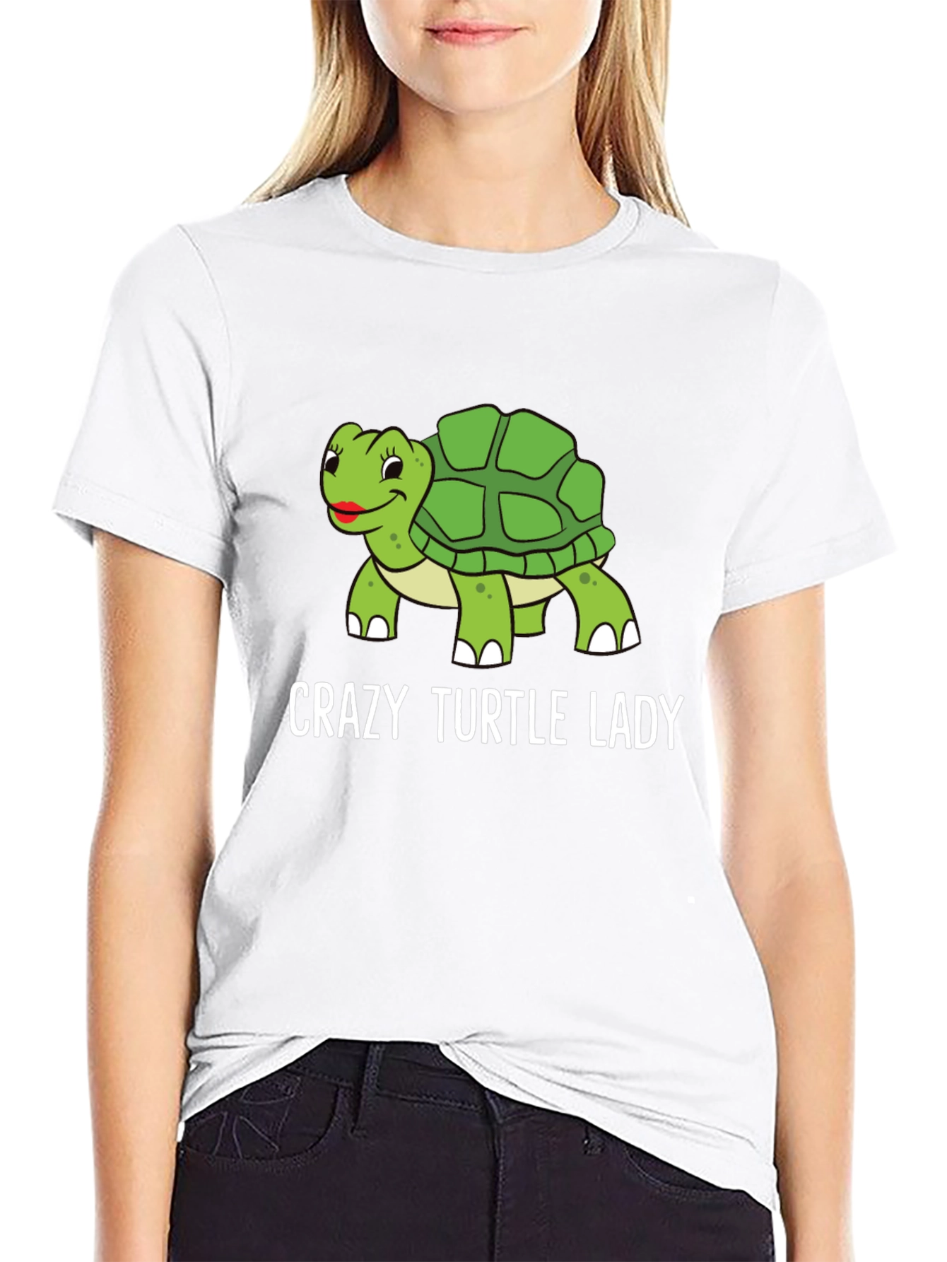 Black Crazy Turtle Lady T-Shirt - Funny Turtle Lover Tee view 9