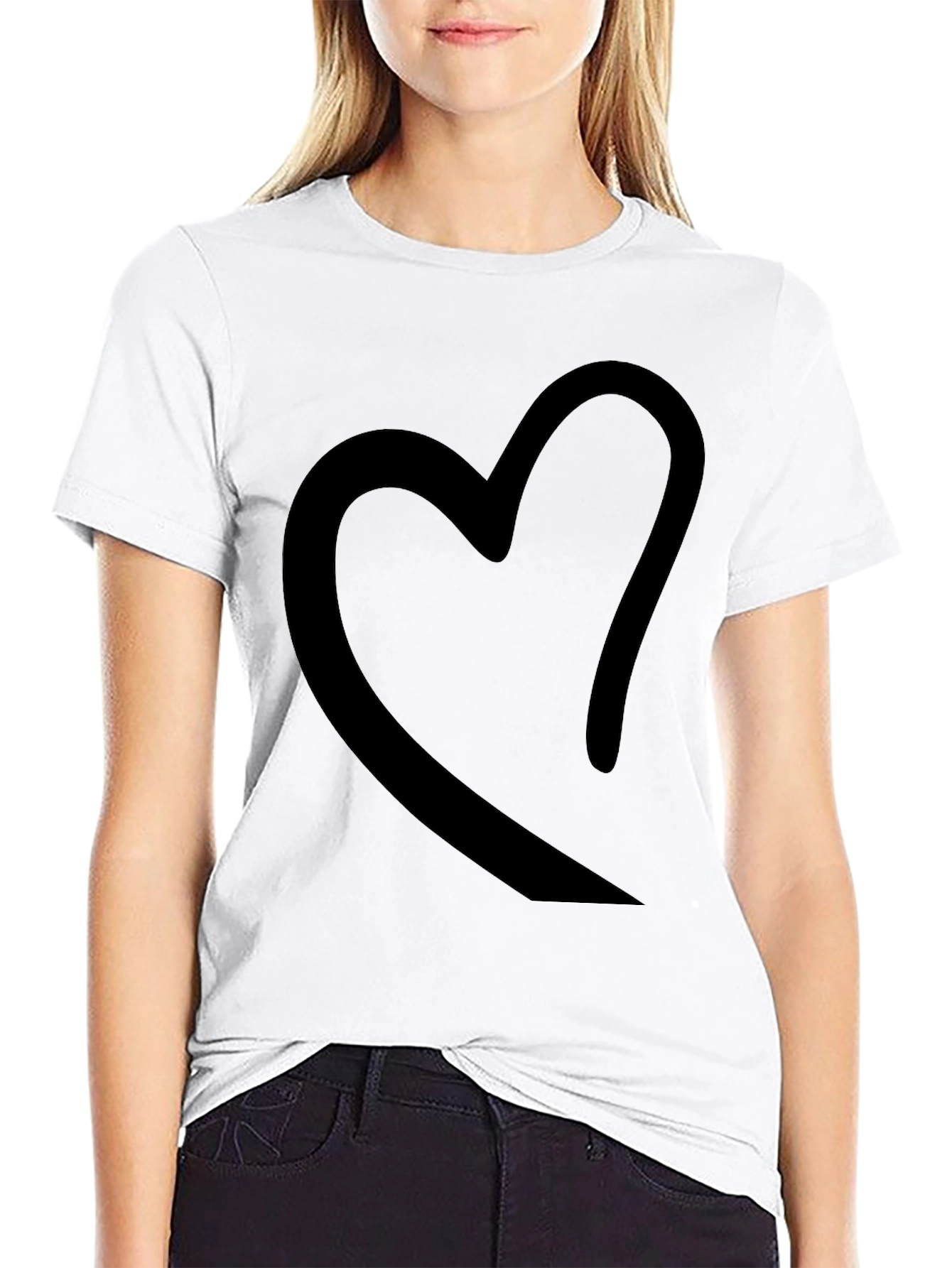 Black Heart Graphic Black T-Shirt view 9