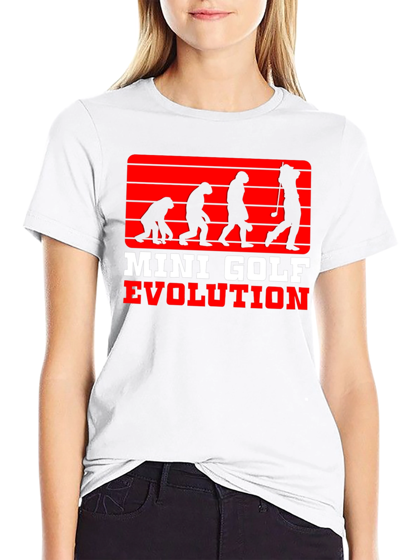 Black Mini Golf Evolution Tee - Funny Golfer T-Shirt view 9