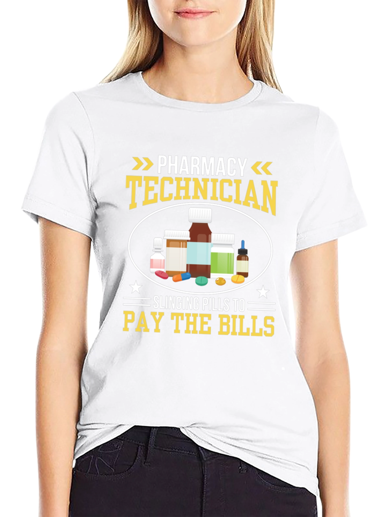 Black Pharmacy Technician T-Shirt - Slanging Pills view 9