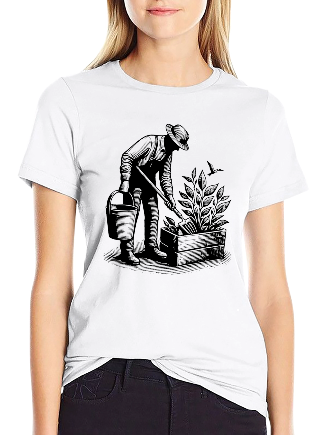 Black Gardener Graphic Tee - Black Casual Shirt view 9