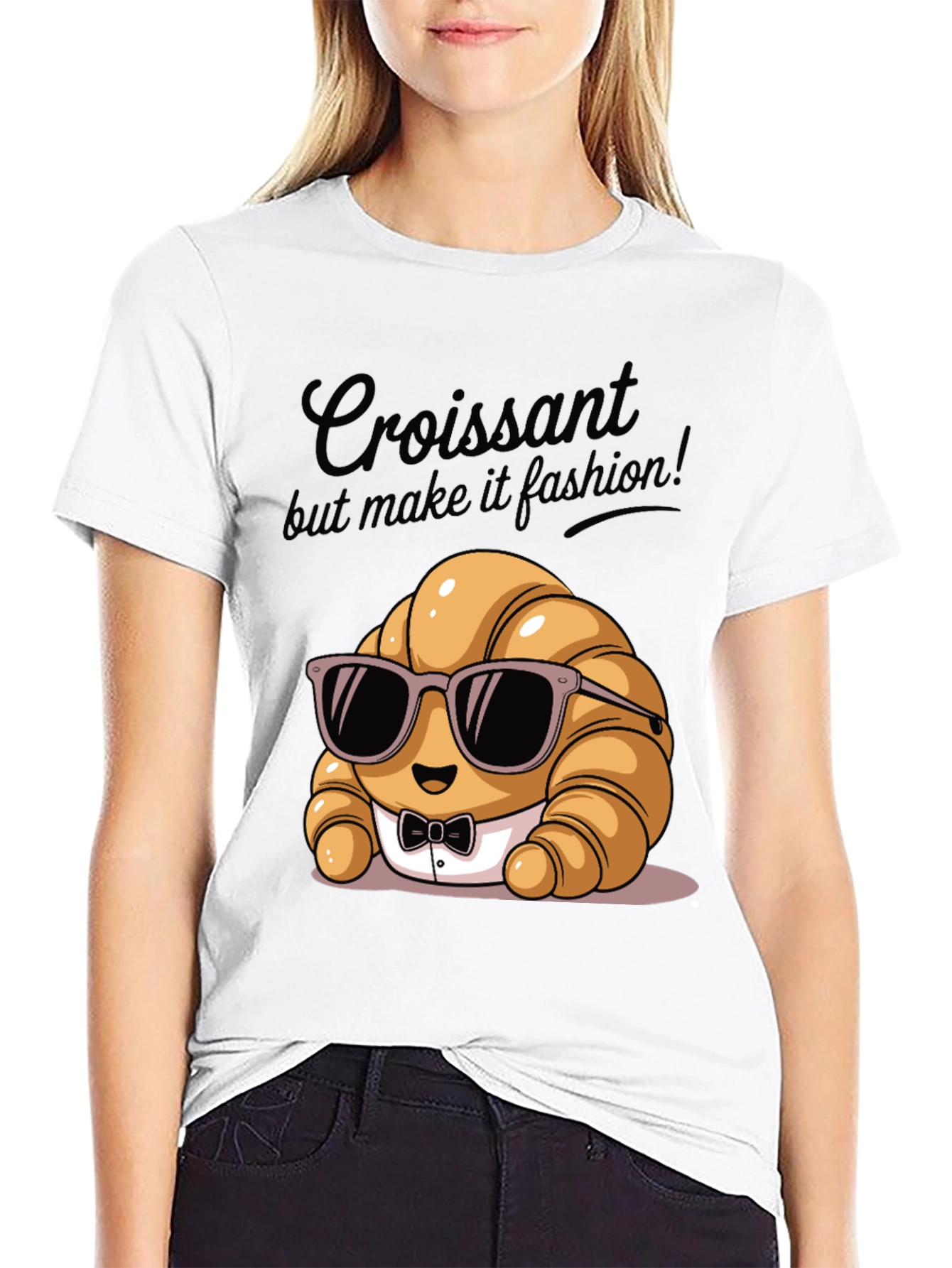 Black Croissant Fashion T-Shirt view 9