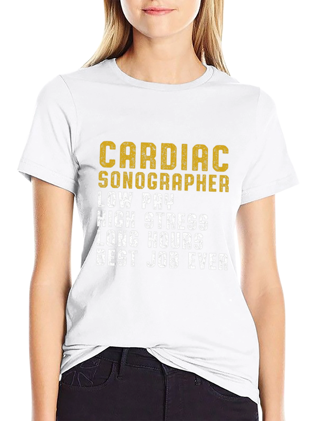Black Cardiac Sonographer T-Shirt Funny Work Job Tee view 9