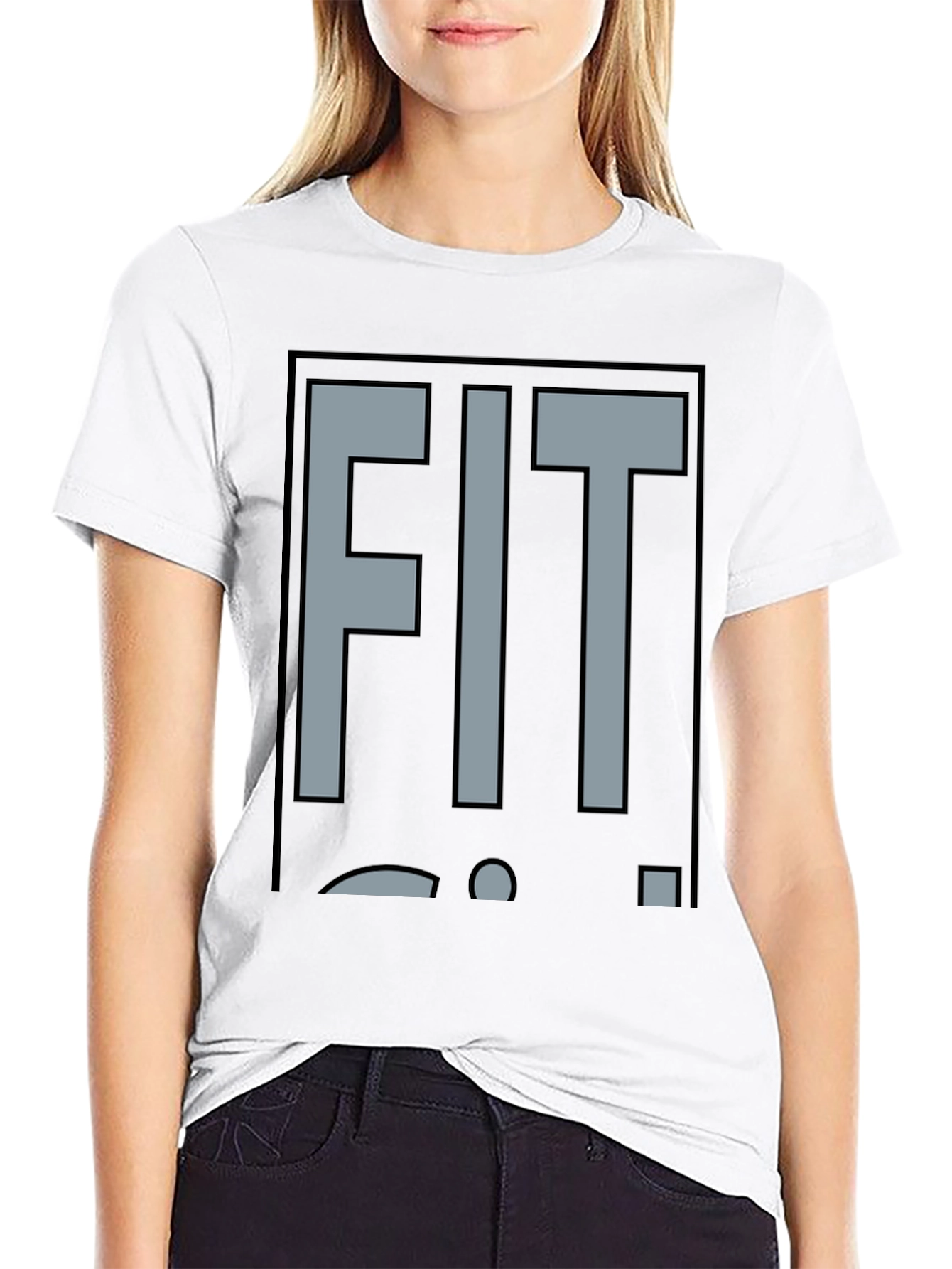 Black FIT Graphic Tee - Black Cotton Blend view 9