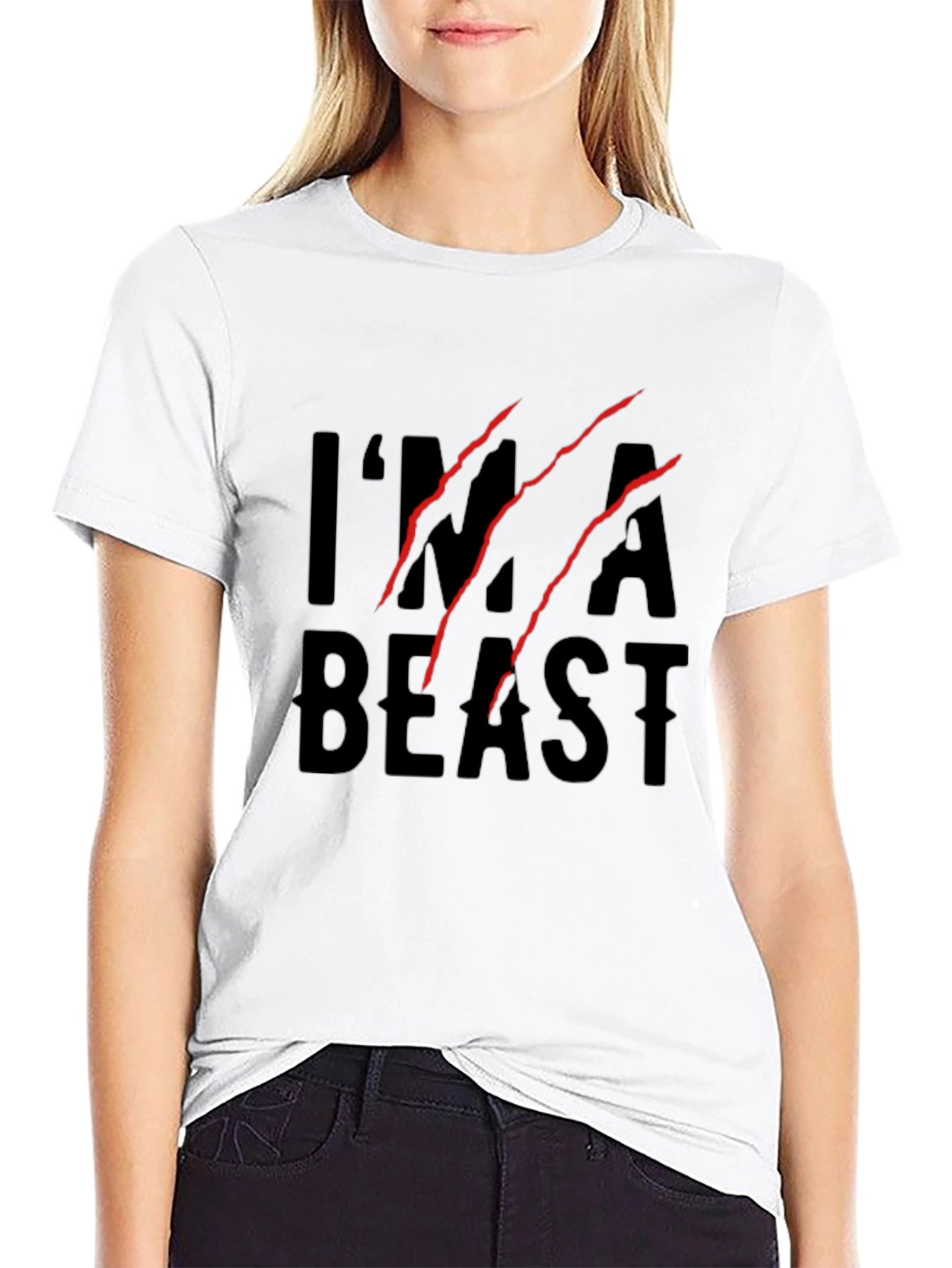 Black I'm A Beast Men's Graphic Tee view 9