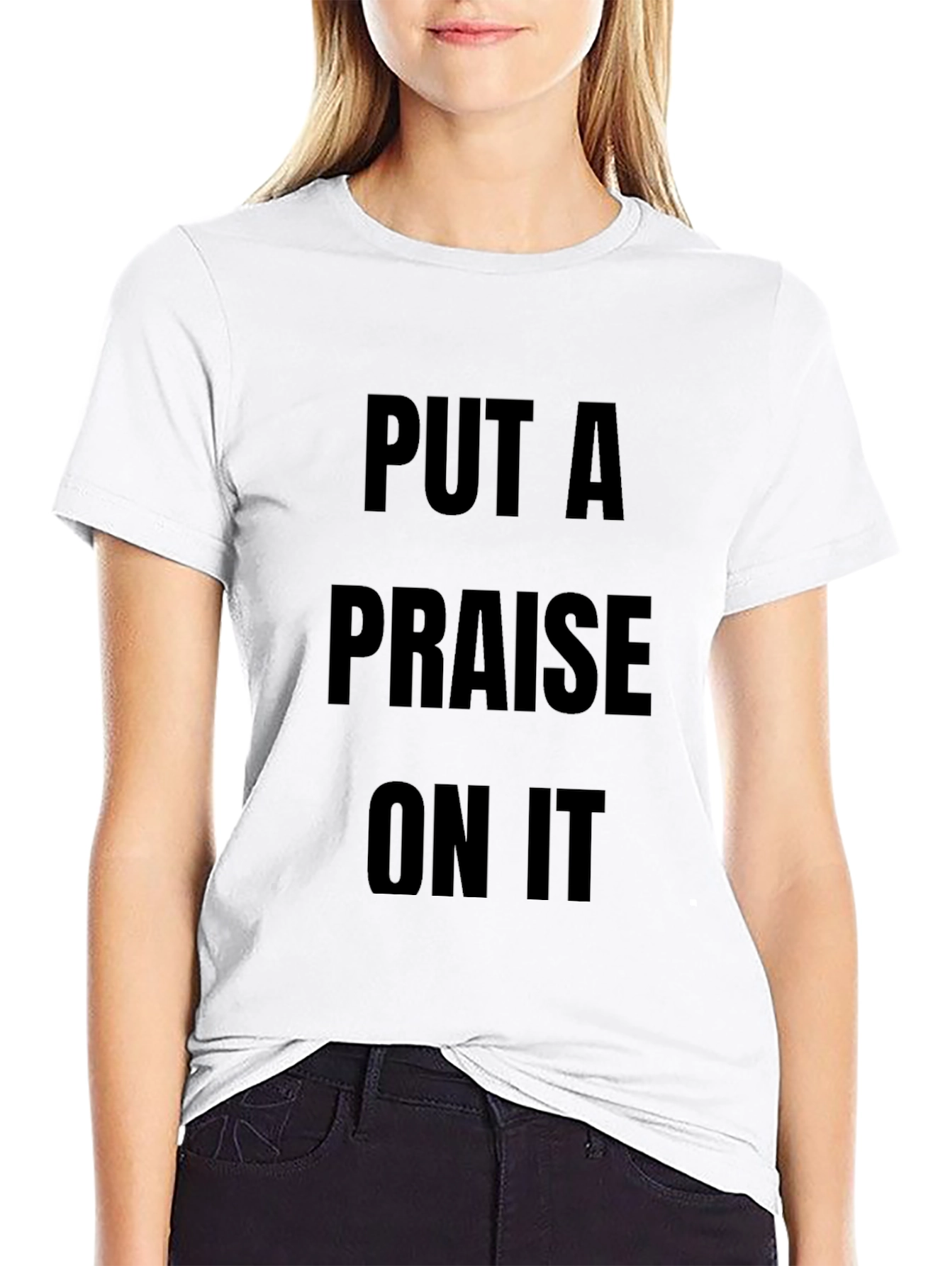 Black Put A Praise On It Black Graphic T-Shirt view 9