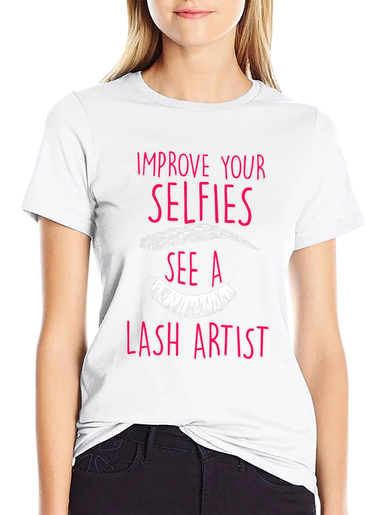 Black Selfie Lash Artist Graphic Tee - Black view 9