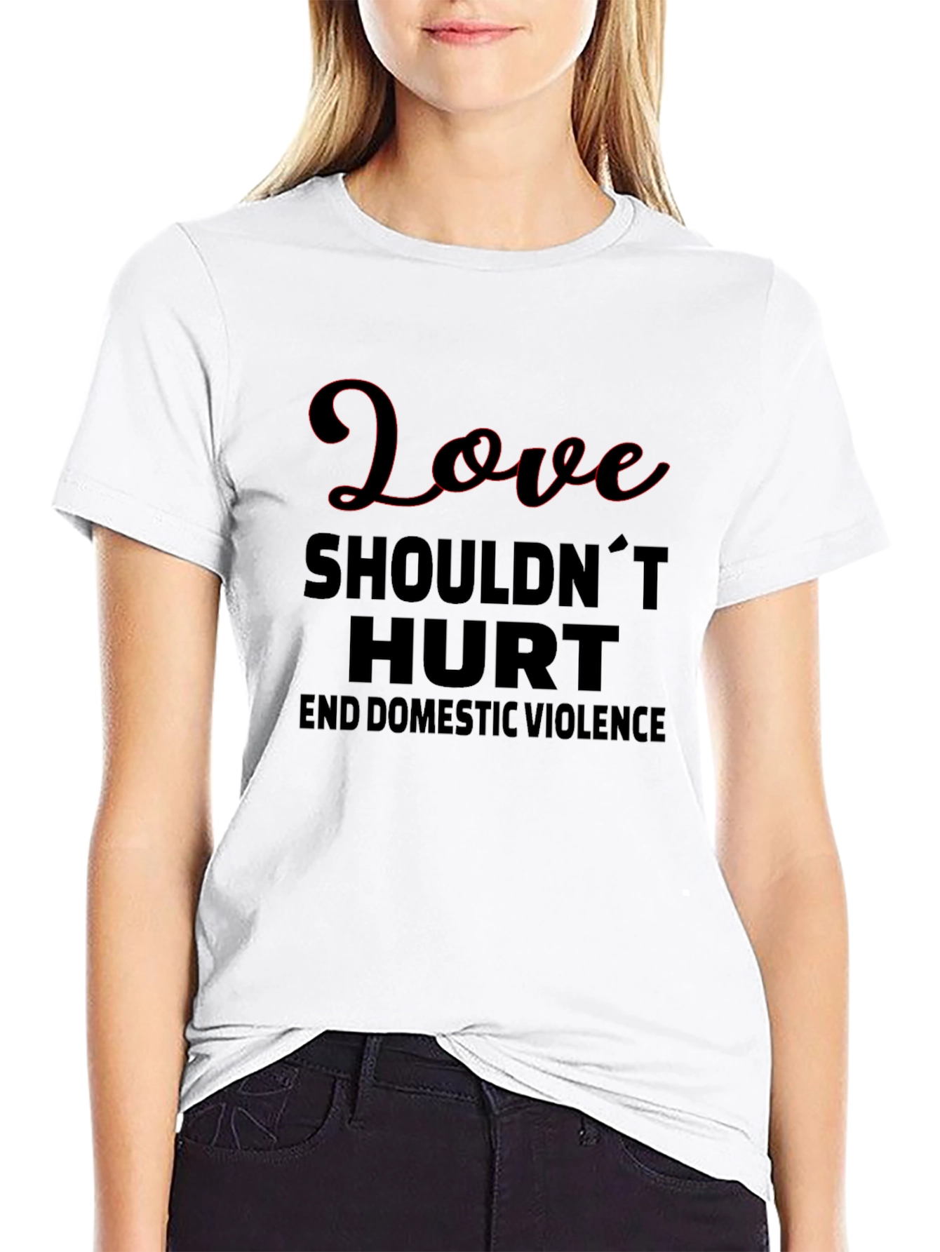 Black Love Shouldn't Hurt Tee - End Domestic Violence view 9