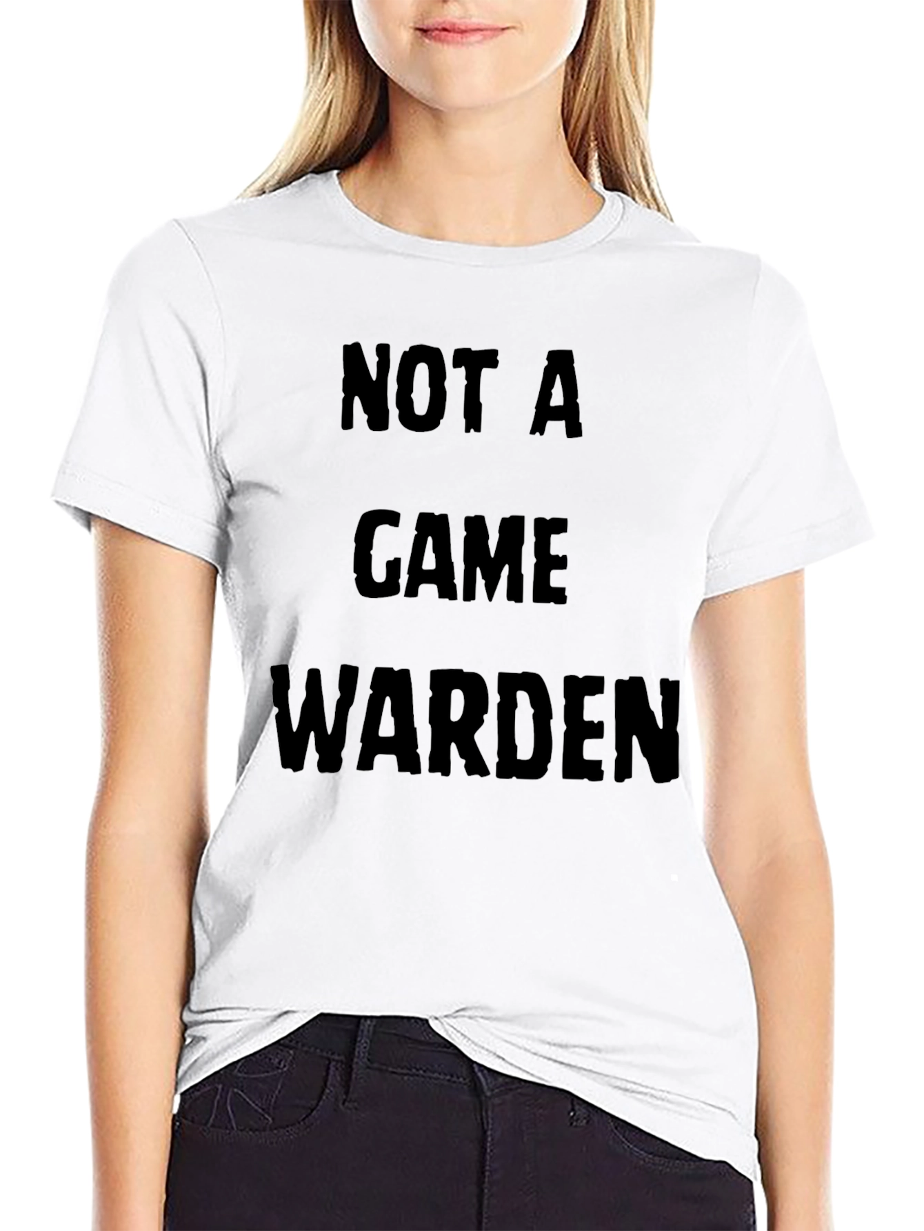 Black Not A Game Warden - Novelty Graphic T-Shirt view 9