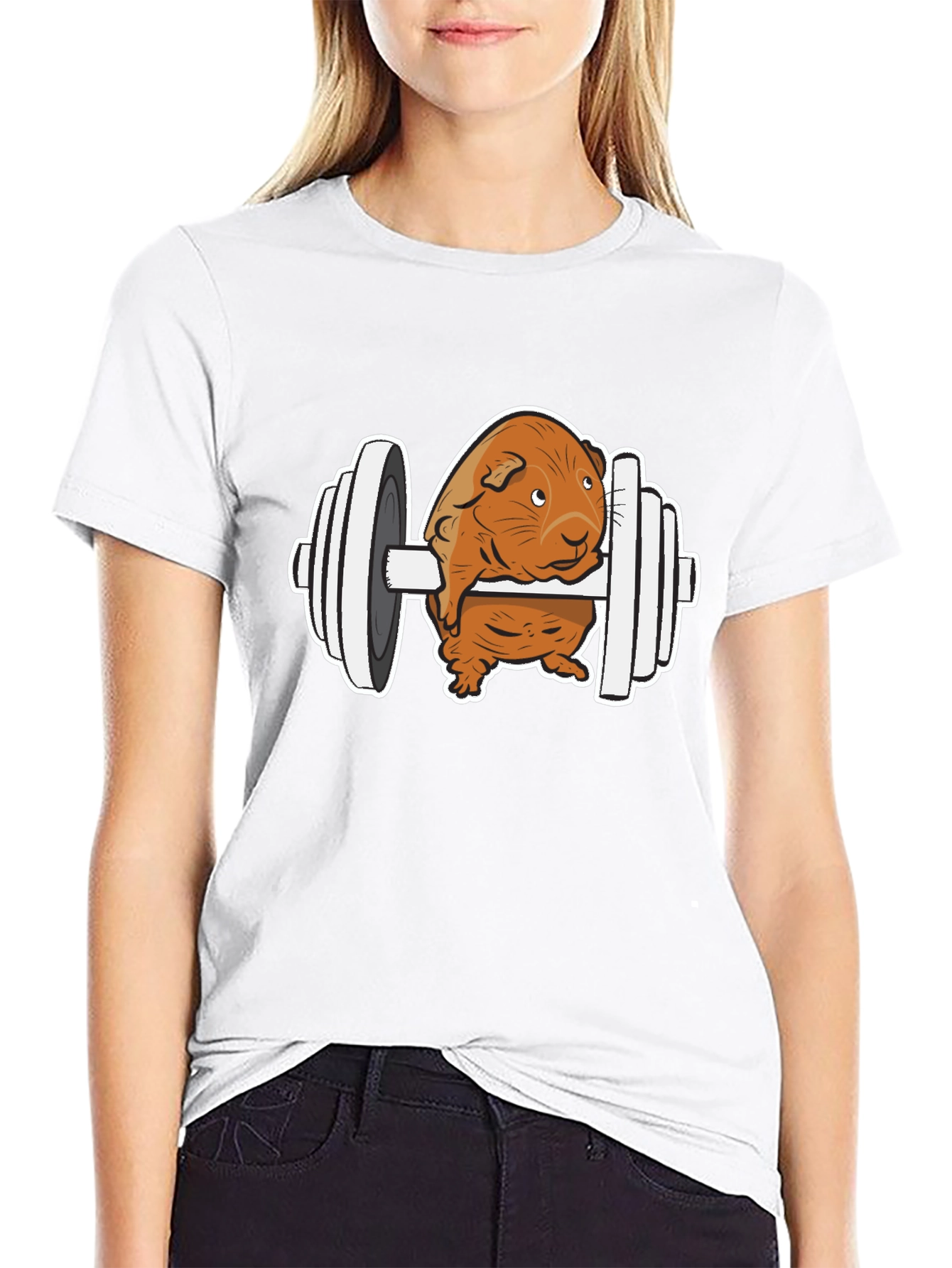 Black Guinea Pig Gym T-Shirt - Funny Workout Tee view 9