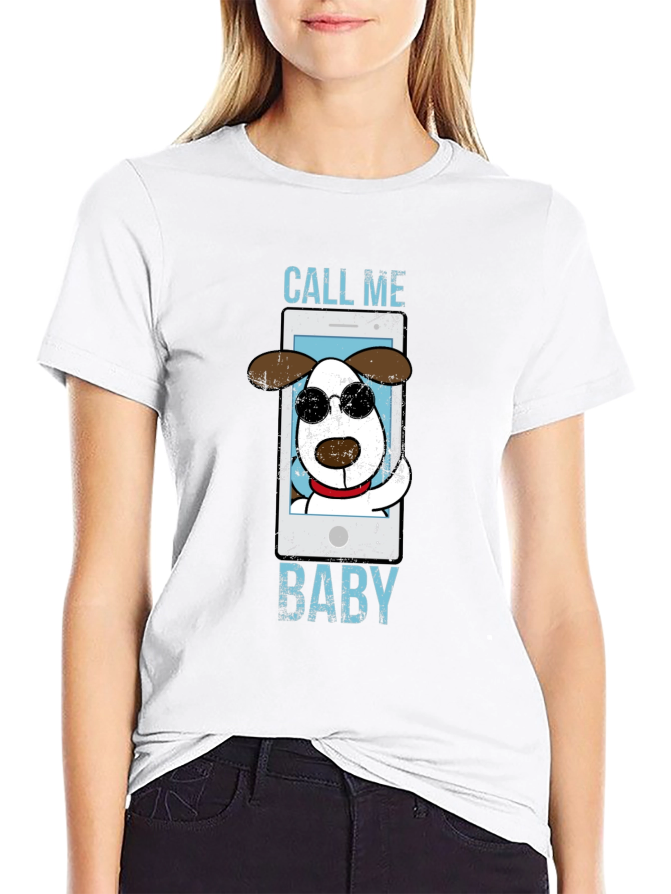 Black Call Me Baby Dog T-Shirt view 9