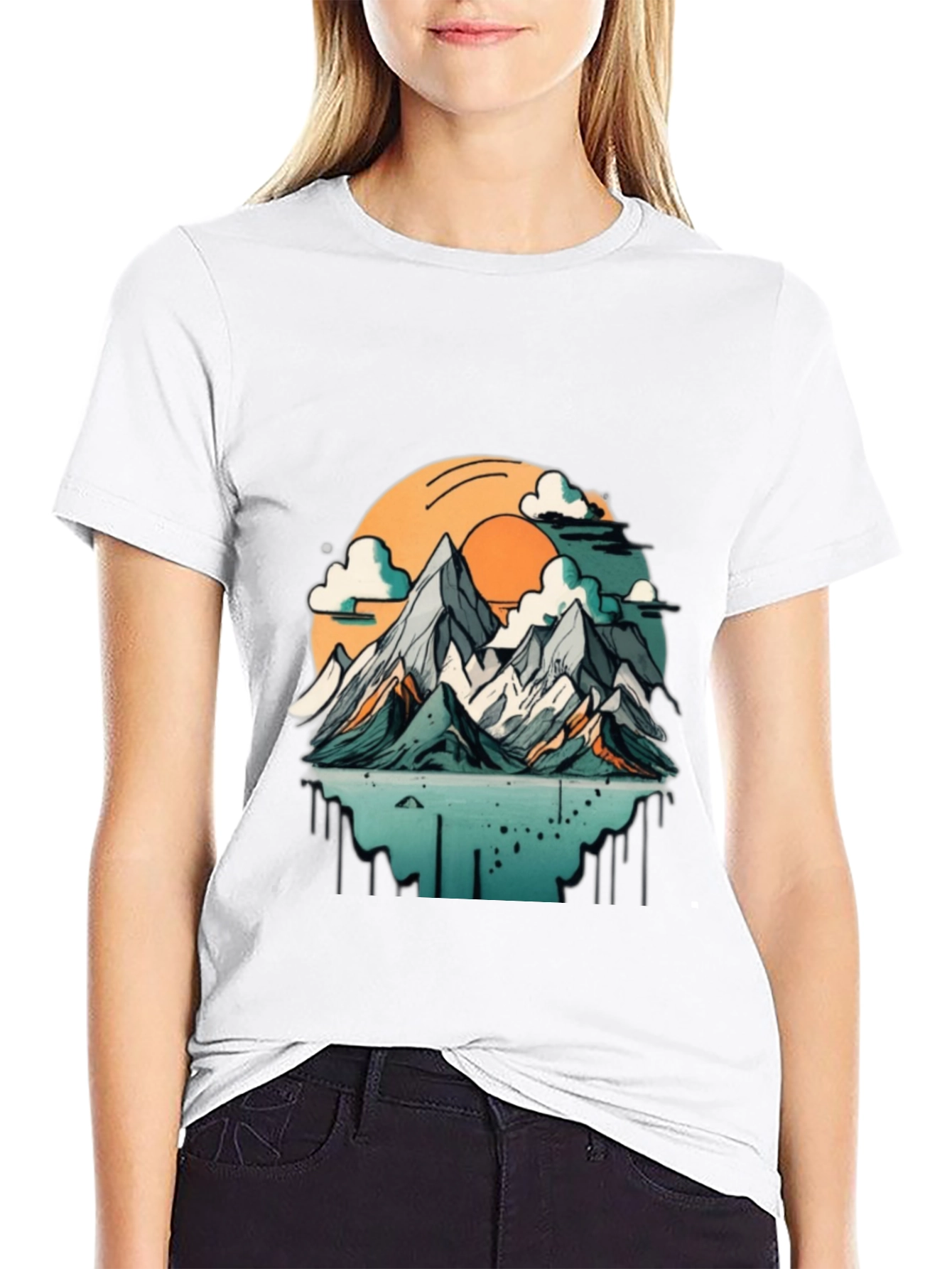 Black Mountain Sunset Graphic T-Shirt view 9