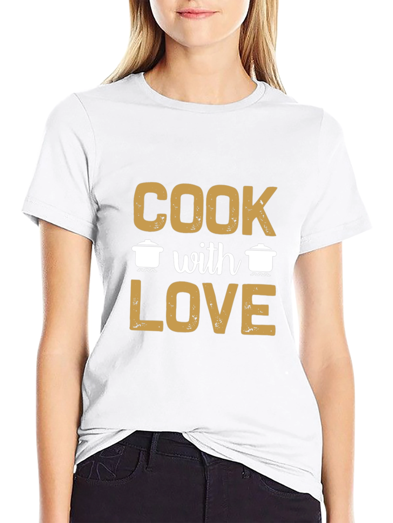 Cook With Love Graphic Tee - Black Casual Shirt - 9