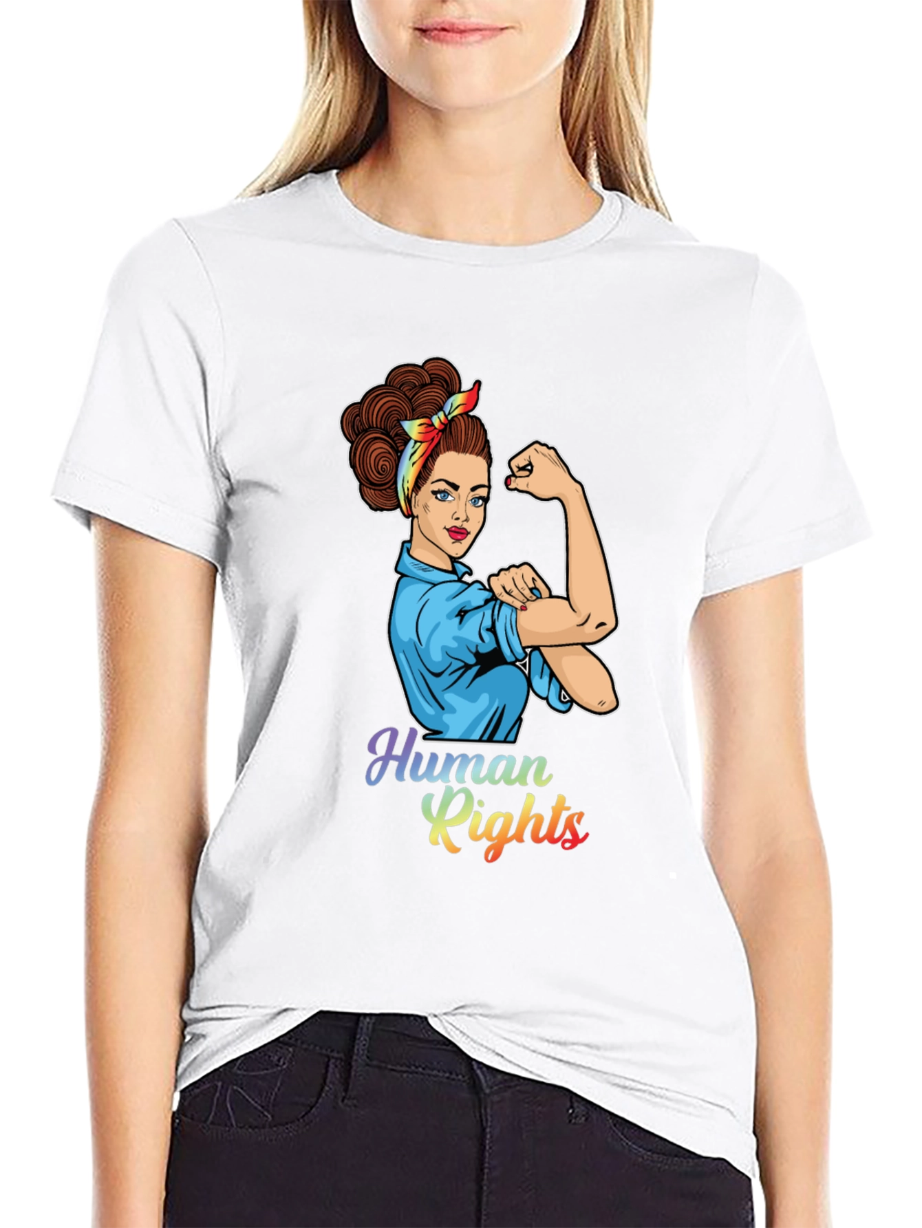 Black Empowered Human Rights Graphic Tee view 9