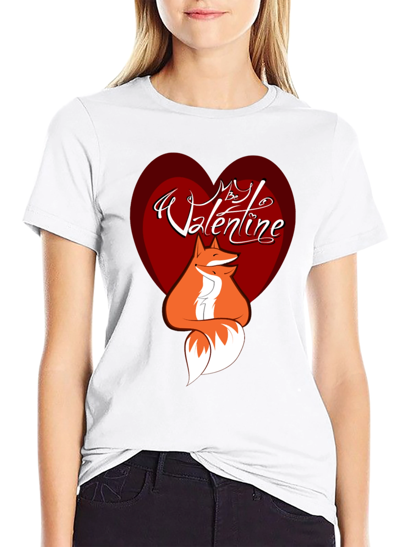 Black Valentine Fox Graphic Tee - Men's Black T-Shirt view 9