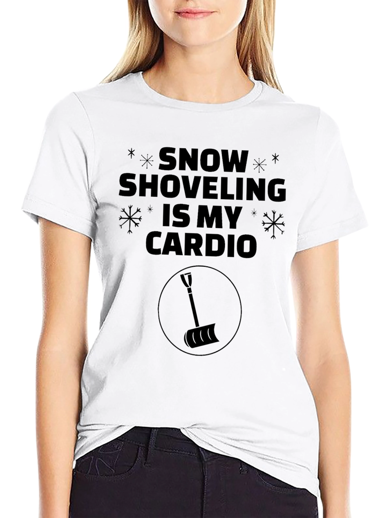 Black Snow Shoveling is My Cardio Graphic Tee view 9