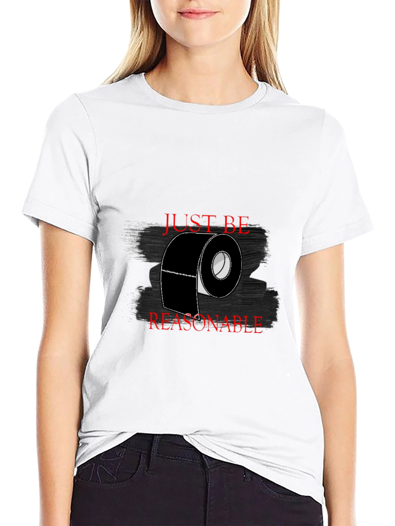 Black Just Be Reasonable T-Shirt - Black view 9