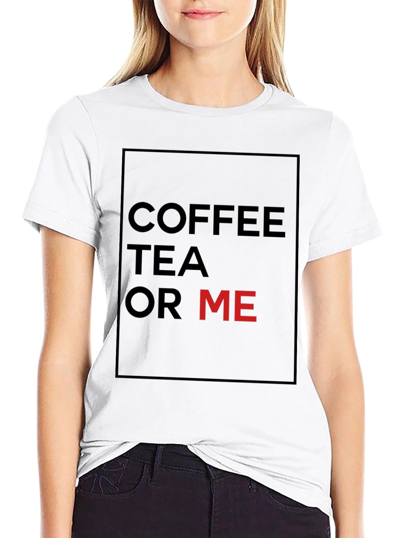 Black Coffee Tea or Me Graphic Tee - Black Cotton Blend view 9