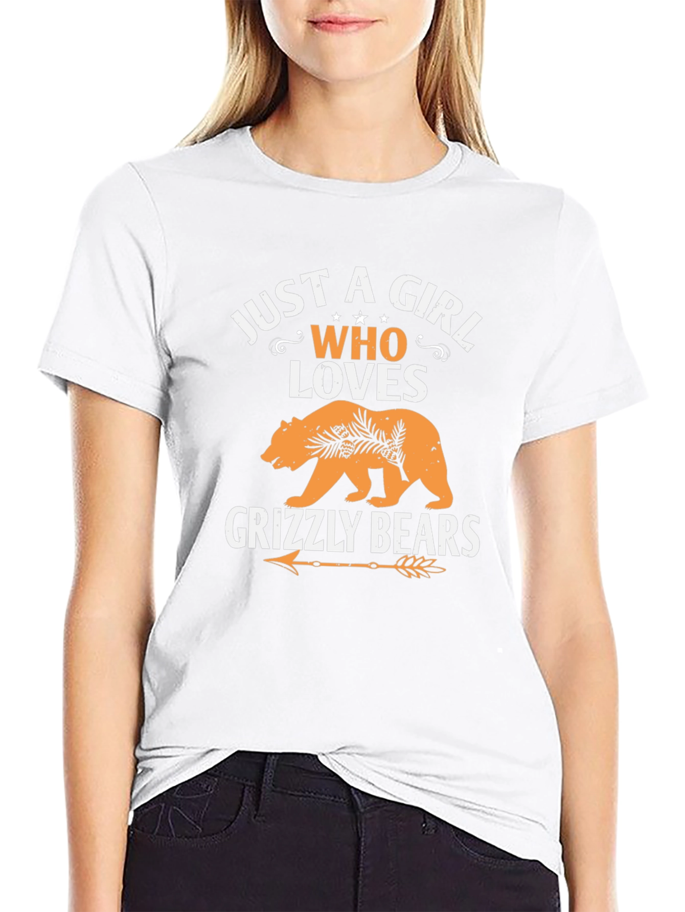 Black Just A Girl Who Loves Grizzly Bears T-Shirt view 9