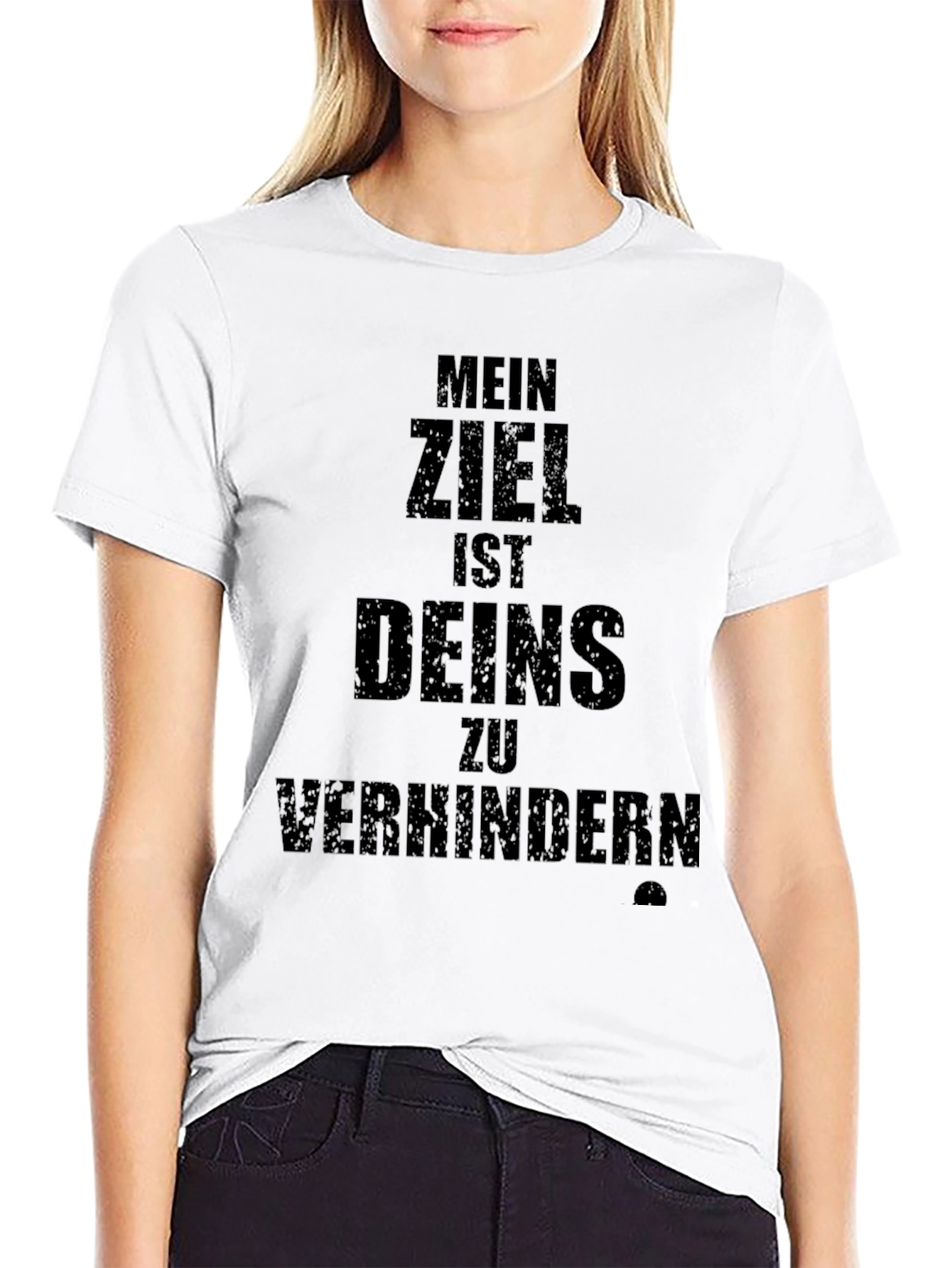 Black Men's "Mein Ziel" Graphic Print Black T-Shirt view 9