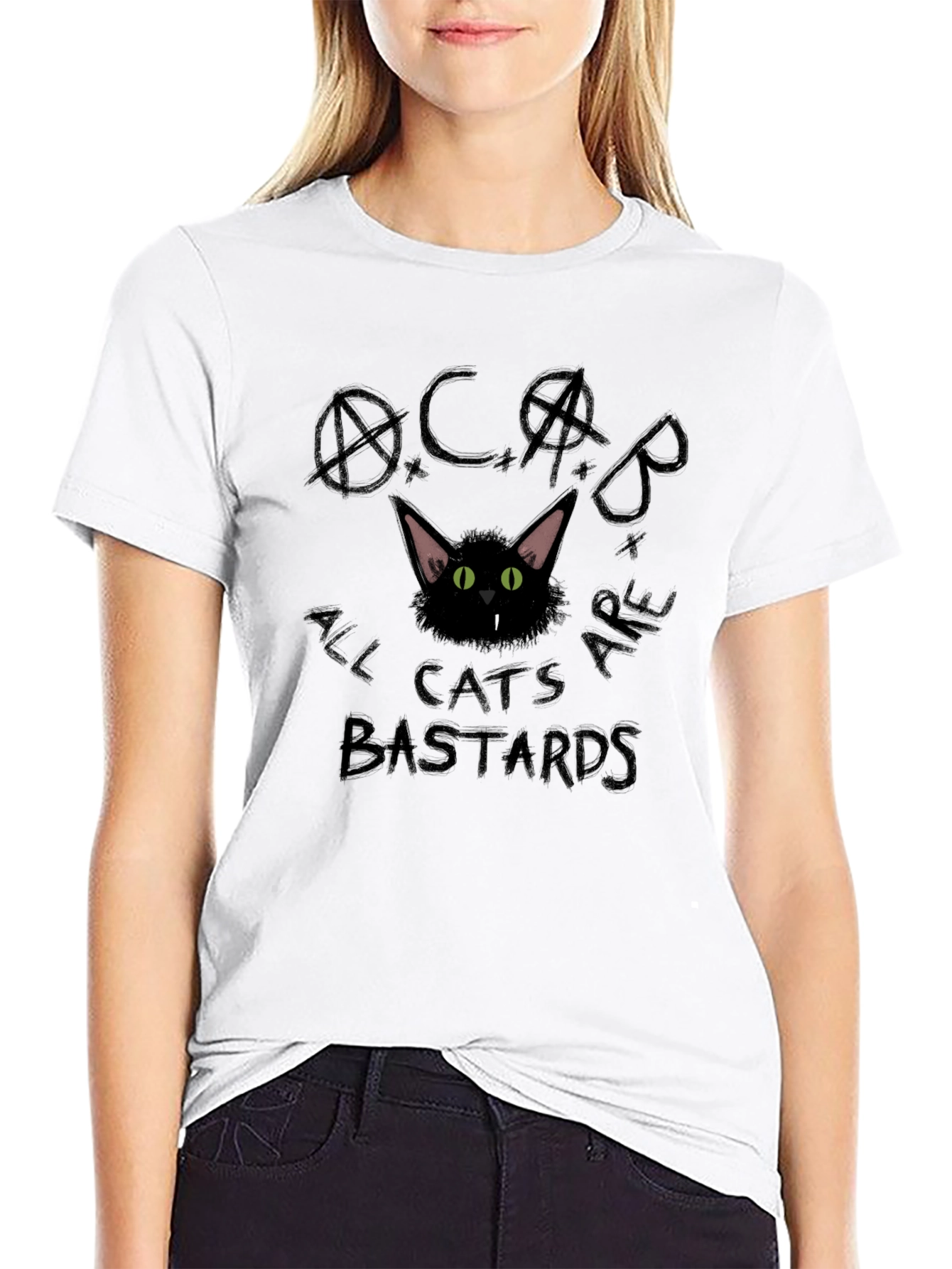 Black ACAB All Cats Are Bastards Black T-Shirt view 9