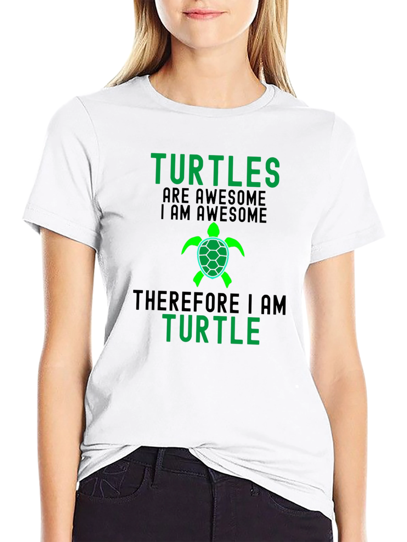 Black Turtles are Awesome Graphic Tee - Black view 9