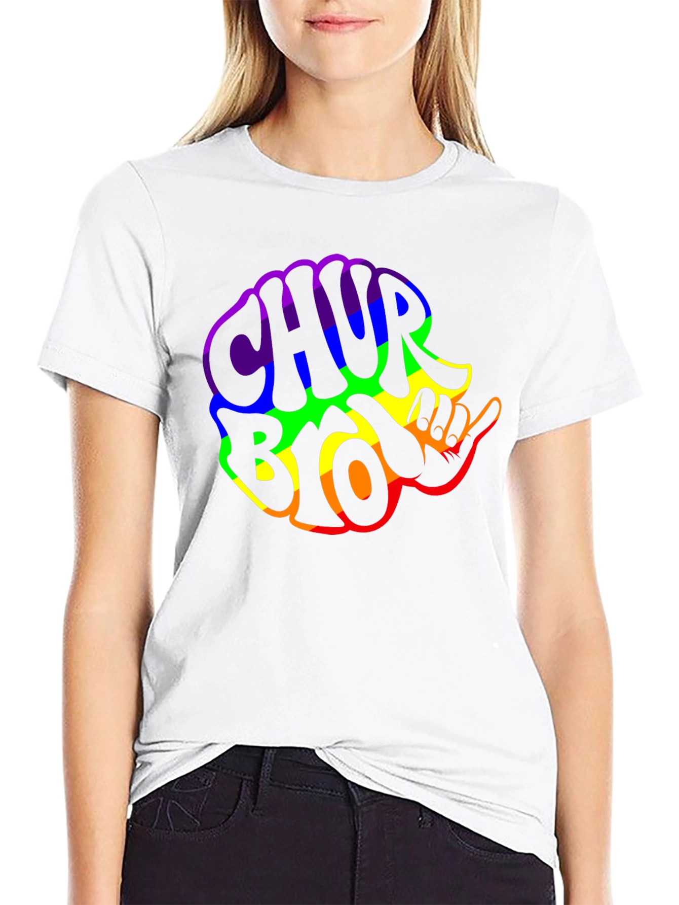 Black Rainbow Chub Bro T-Shirt - Black view 9