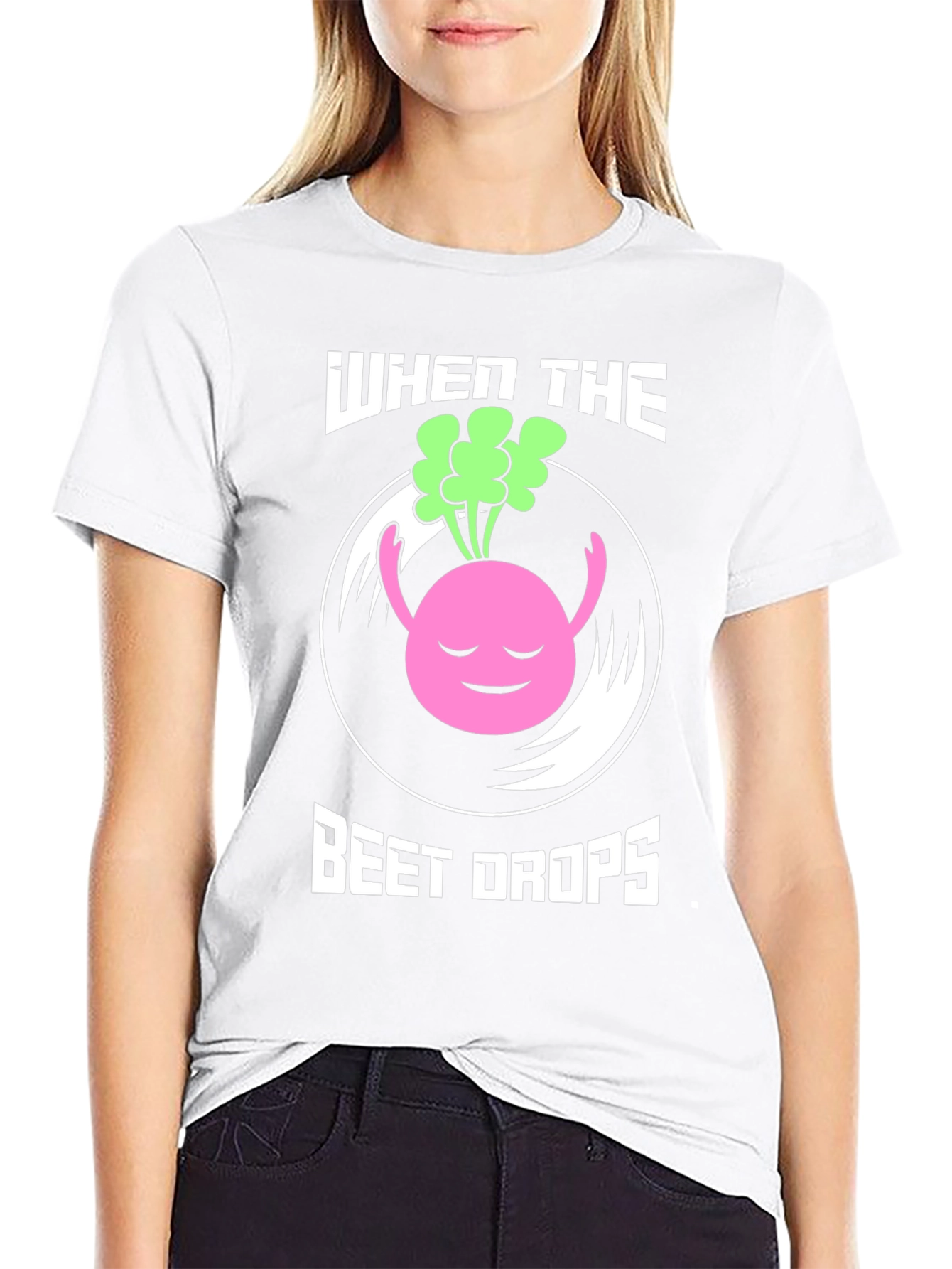 Black When the Beet Drops Funny Music T-Shirt view 9