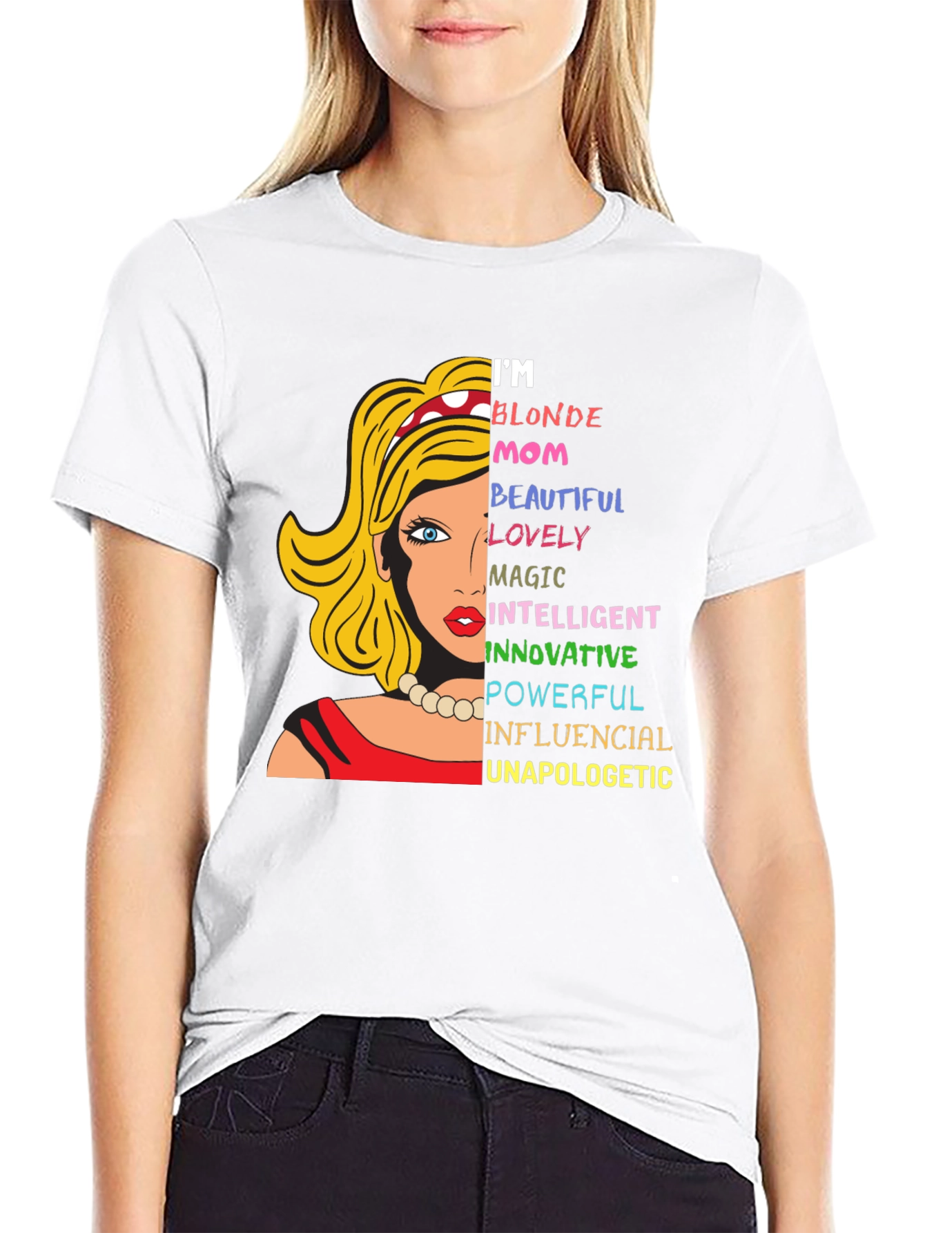 Black Blonde Mom Graphic Tee - Empowering Women's T-Shirt view 9