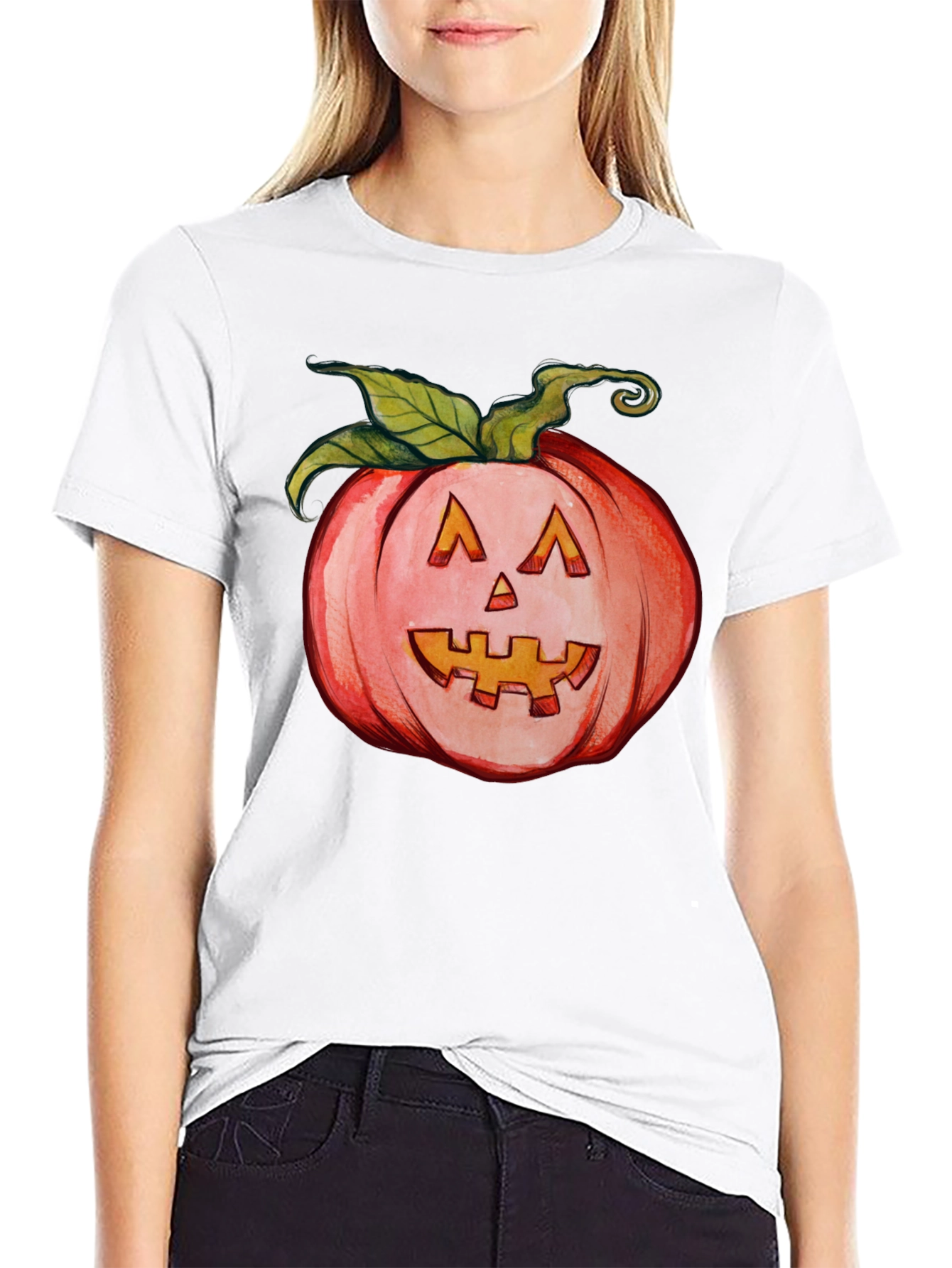 Black Halloween Pumpkin Graphic T-Shirt view 9