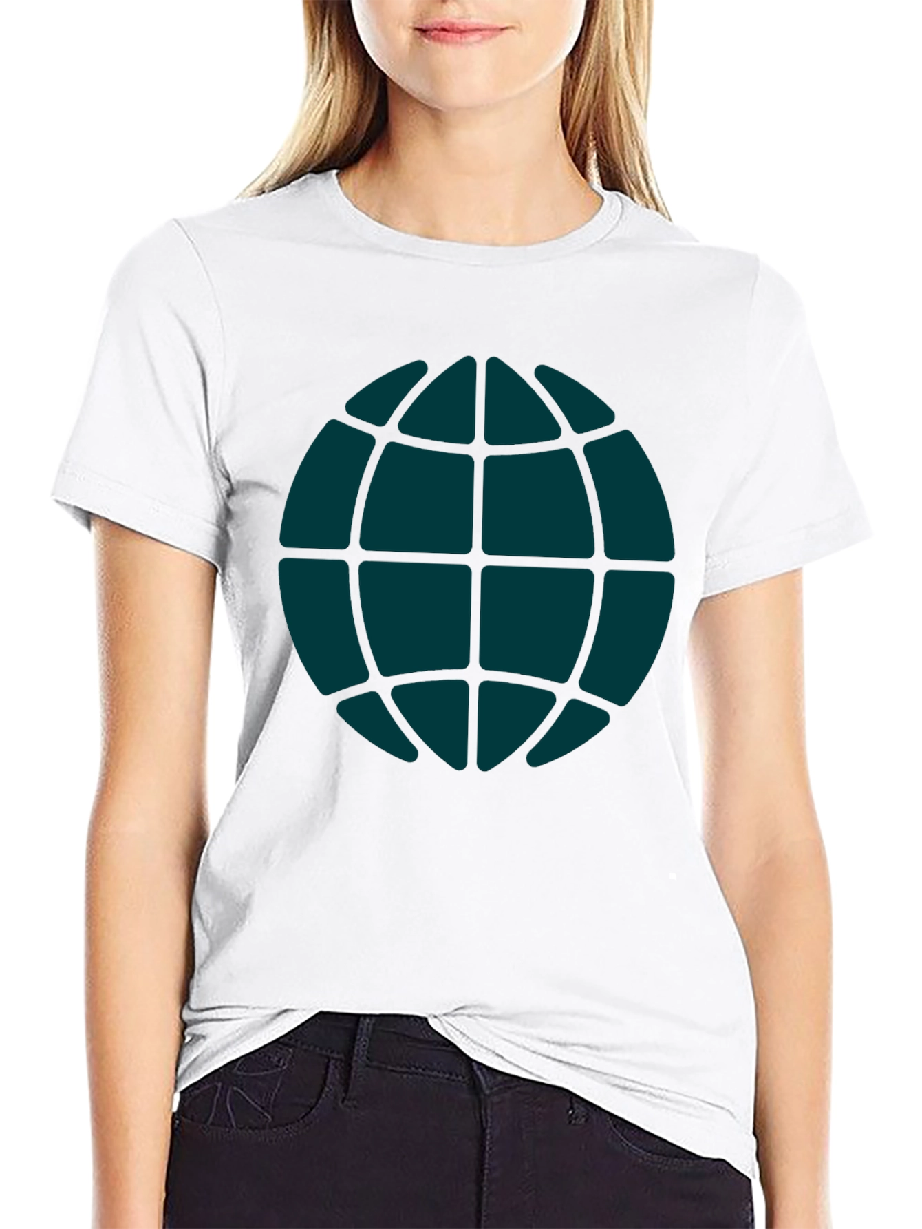 Black Globe Graphic Tee - Casual Black T-Shirt view 9