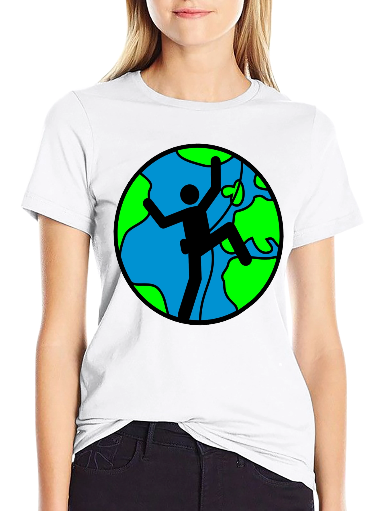 Black Climbing Earth Graphic Black T-Shirt view 9