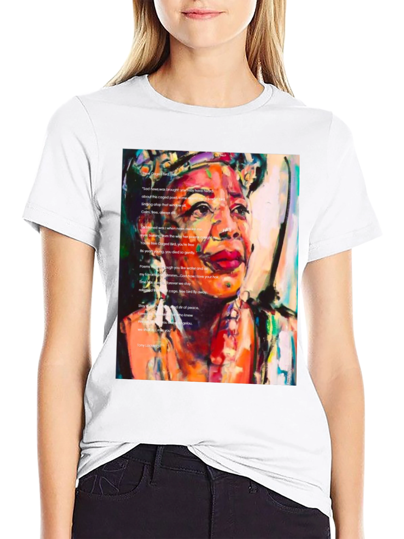 Black Maya Angelou Graphic Tee - Poetic Tribute Shirt view 9