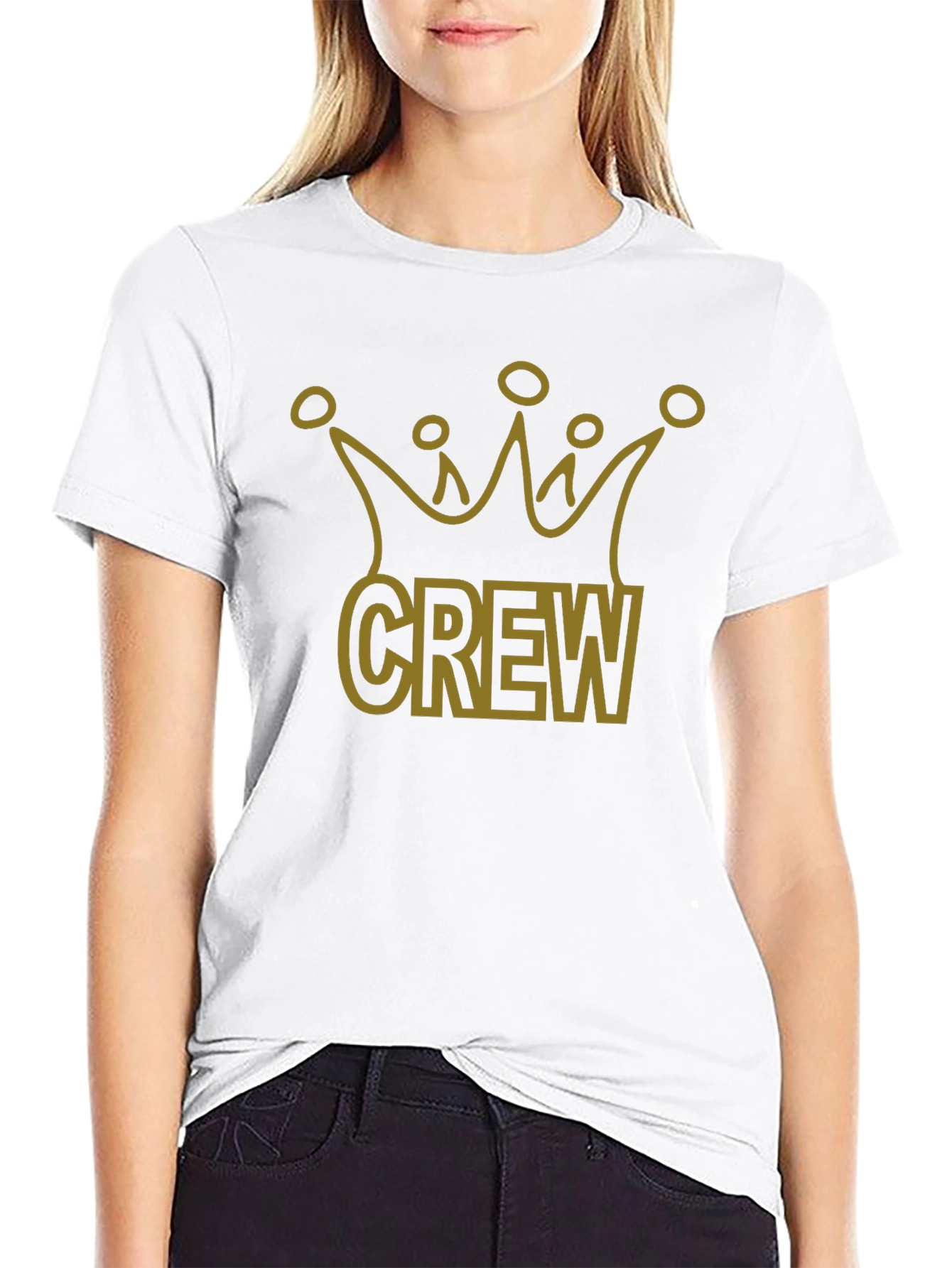 Black Crew Crown Graphic Tee - Stylish Men's Black T-Shirt view 9