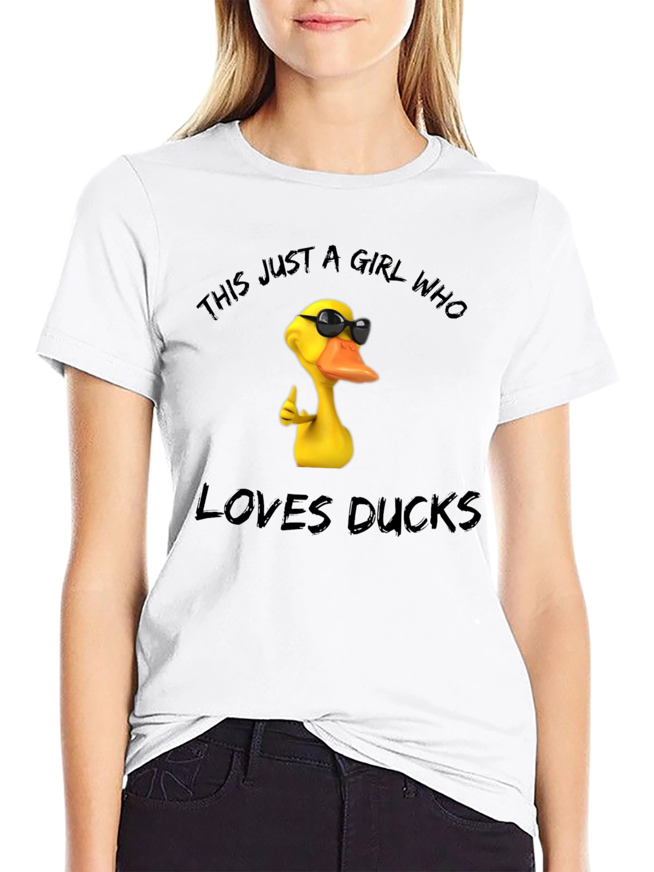 Black Funny Duck Lover T-Shirt - This Girl Loves Ducks! view 9