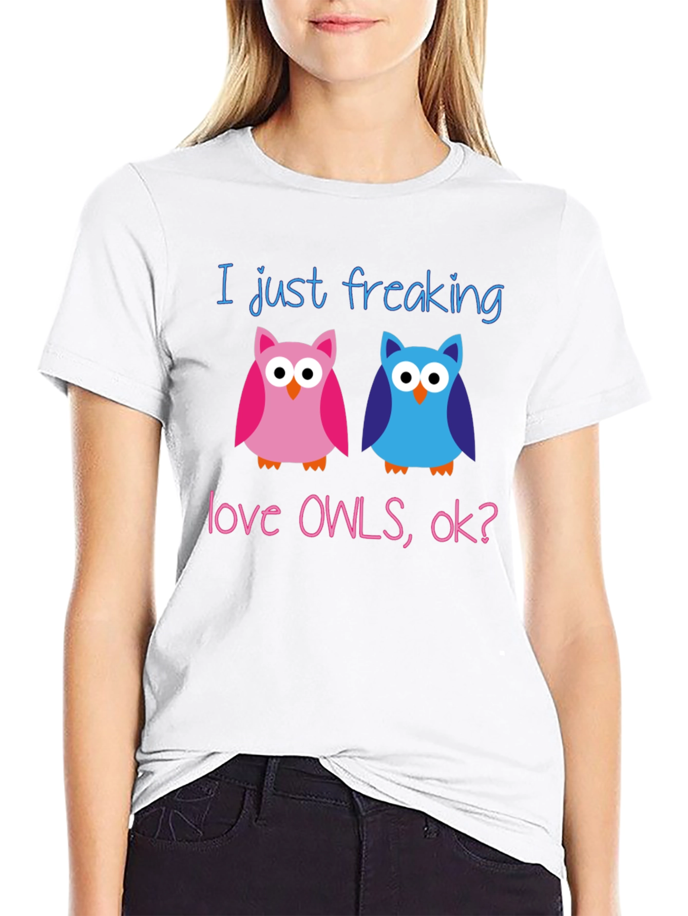 Black I Just Freaking Love Owls T-Shirt view 9