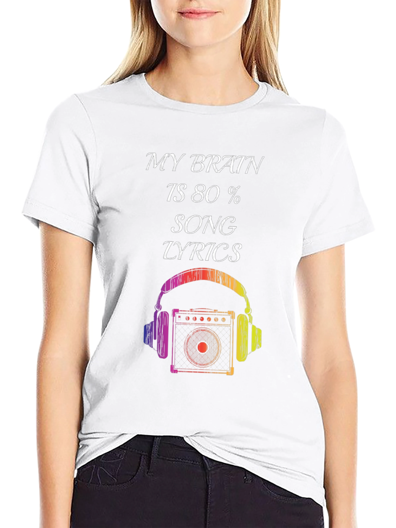 Black My Brain is 80% Song Lyrics T-Shirt view 9
