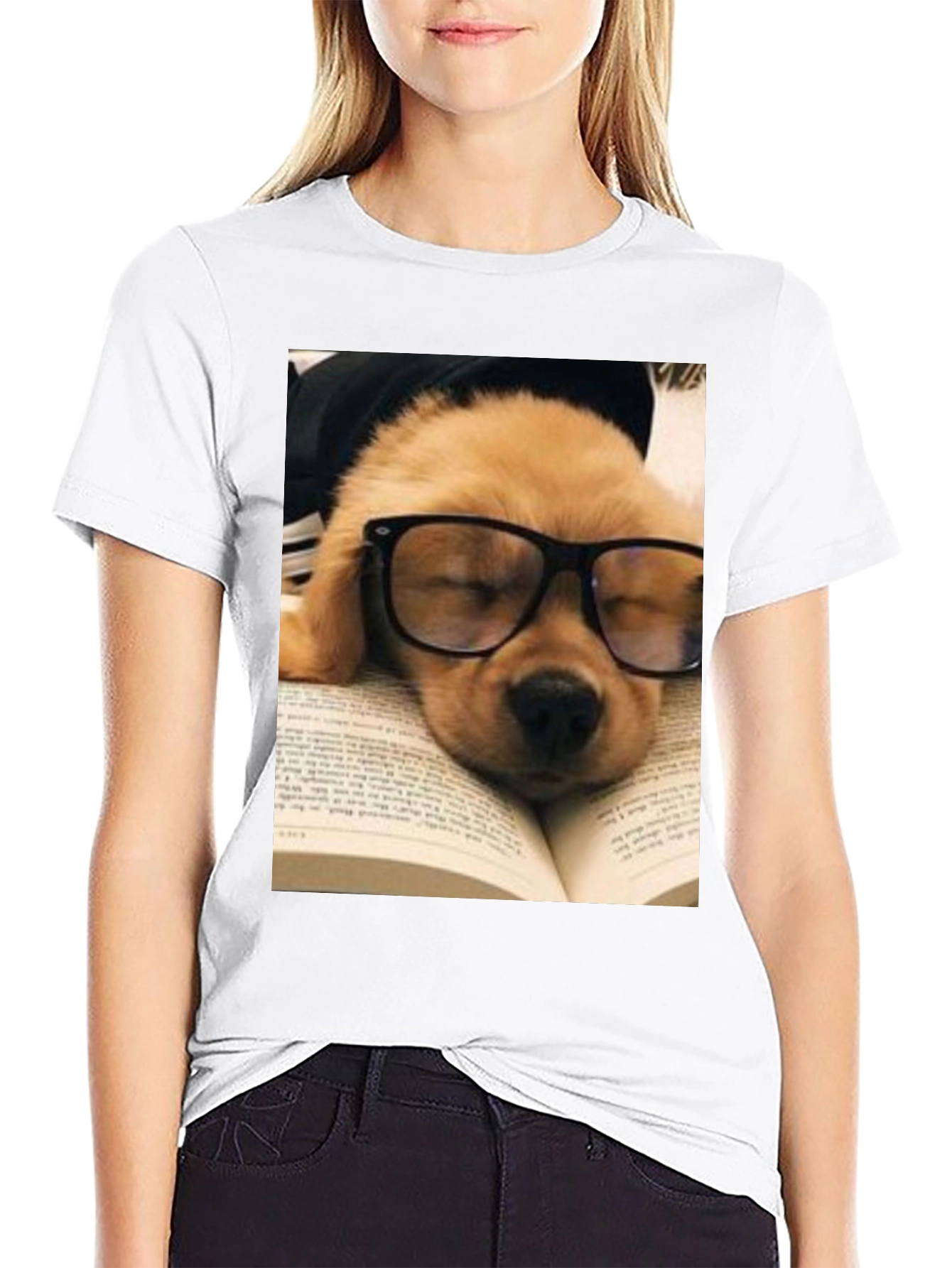 Black Bookworm Pup T-Shirt view 9