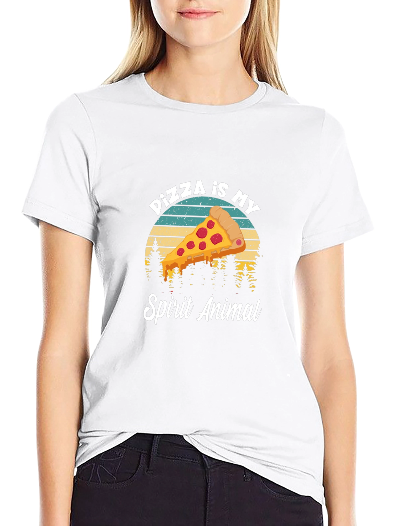 Black Pizza is My Spirit Animal Tee - Funny Food Lover Shirt view 9