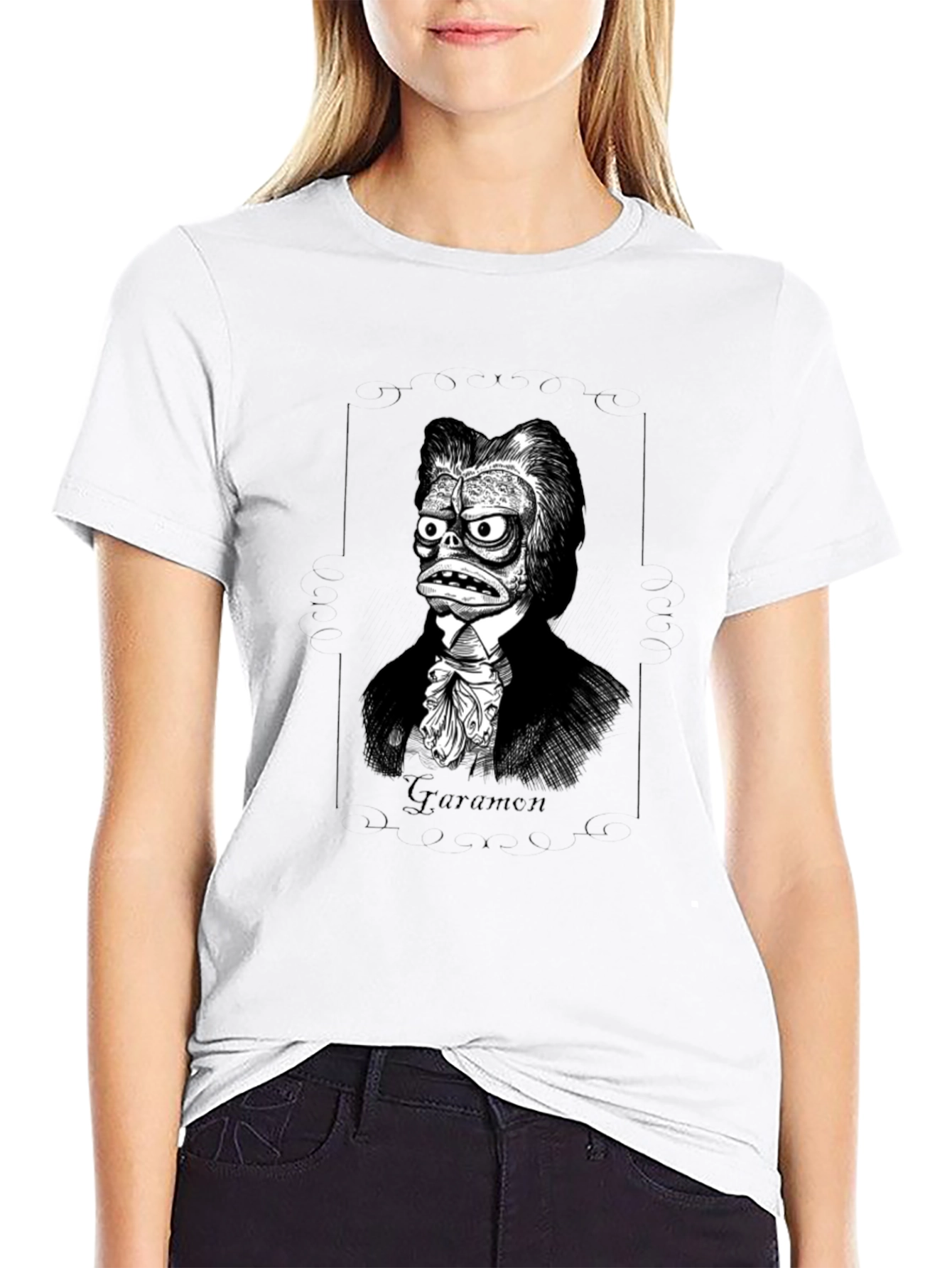 Black Guramon Character Graphic Tee - Classic Horror Style view 9