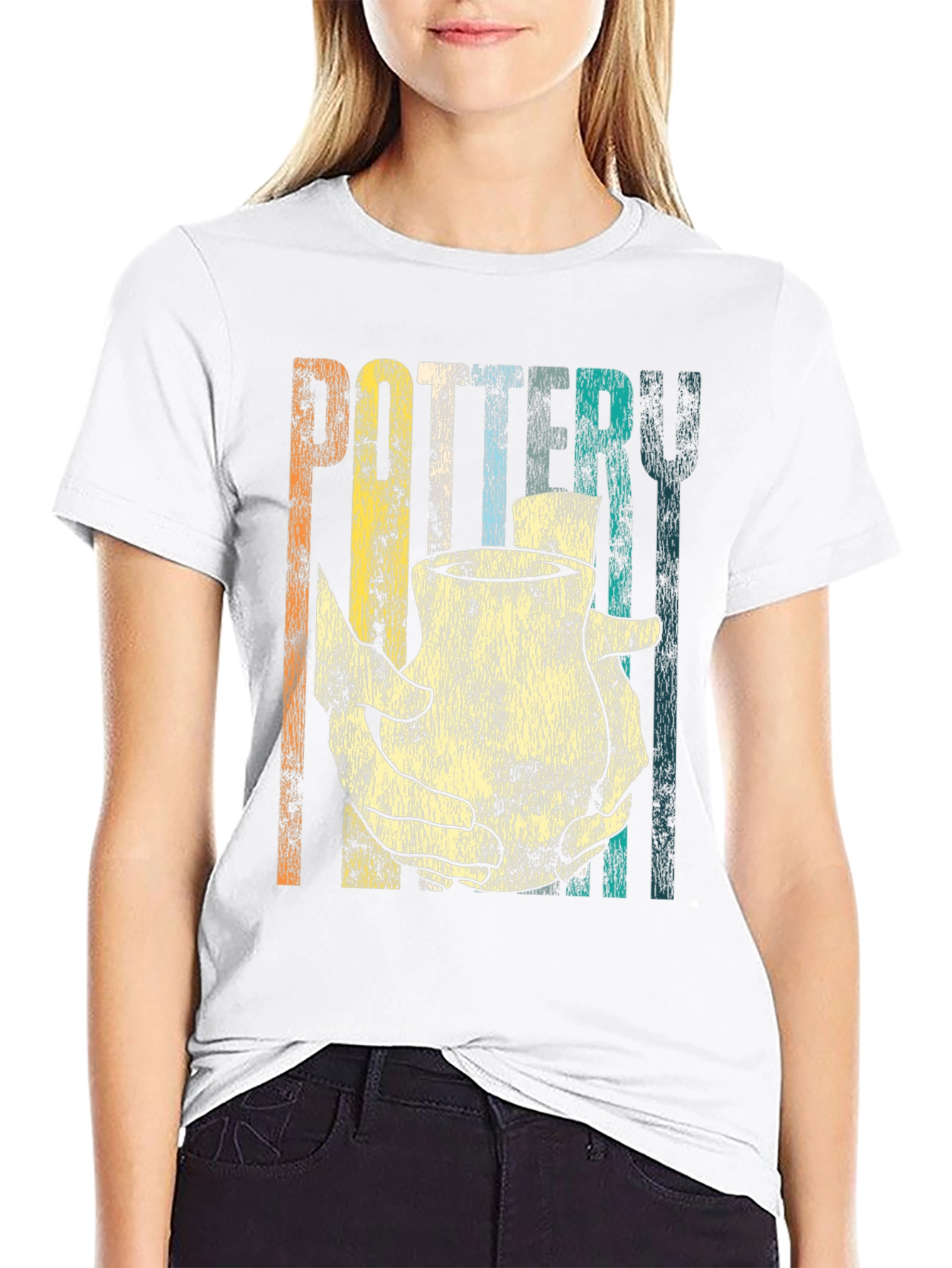 Black Retro Pottery T-Shirt for Craft Lovers view 9