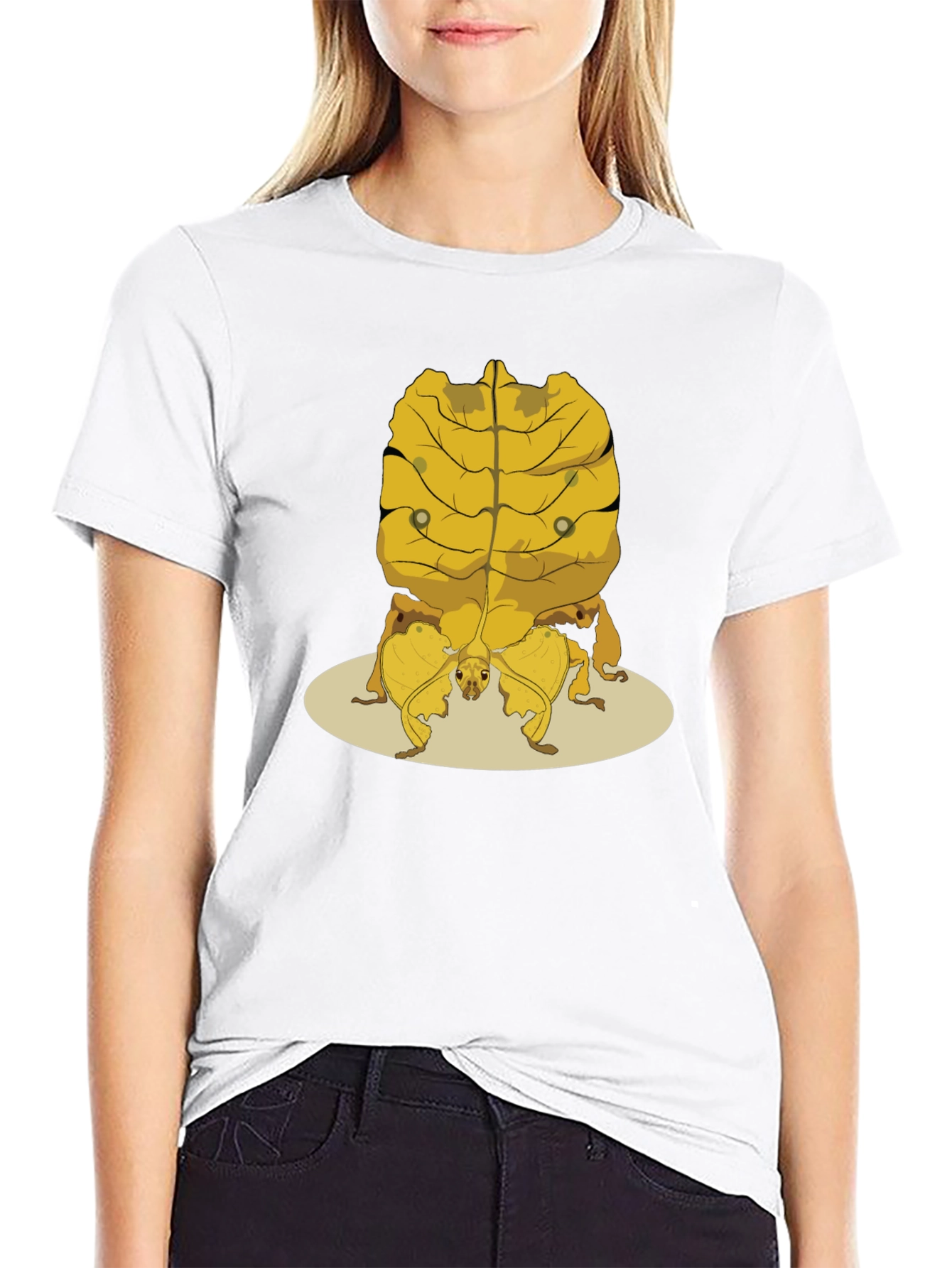 Black Leaf Insect Graphic Tee - Novelty Nature Shirt view 9