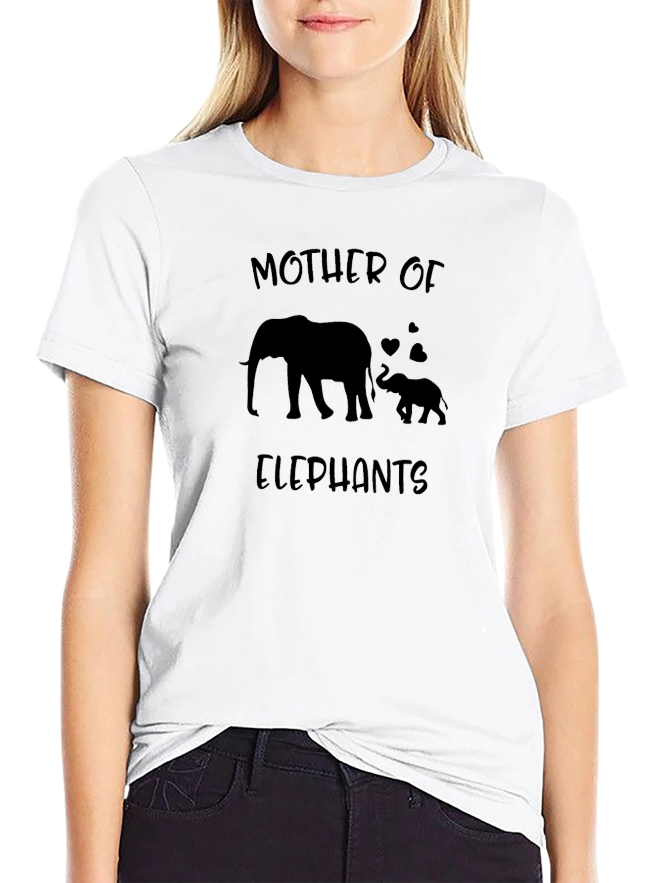 Black Mother of Elephants Graphic Tee - Black Cotton Shirt view 9