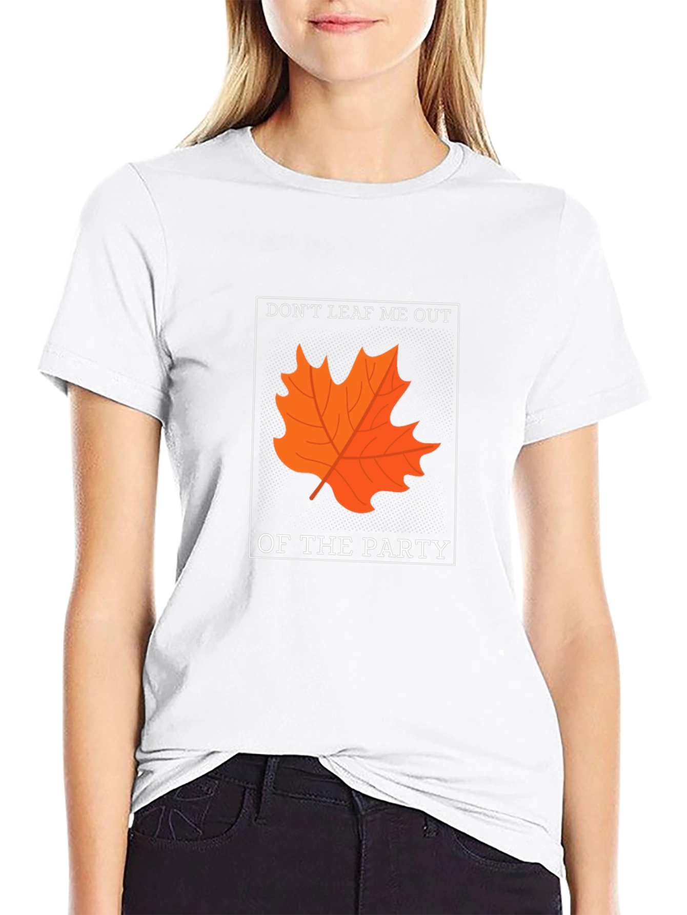 Black Don't Leaf Me Out T-Shirt - Autumn Pun Tee view 9