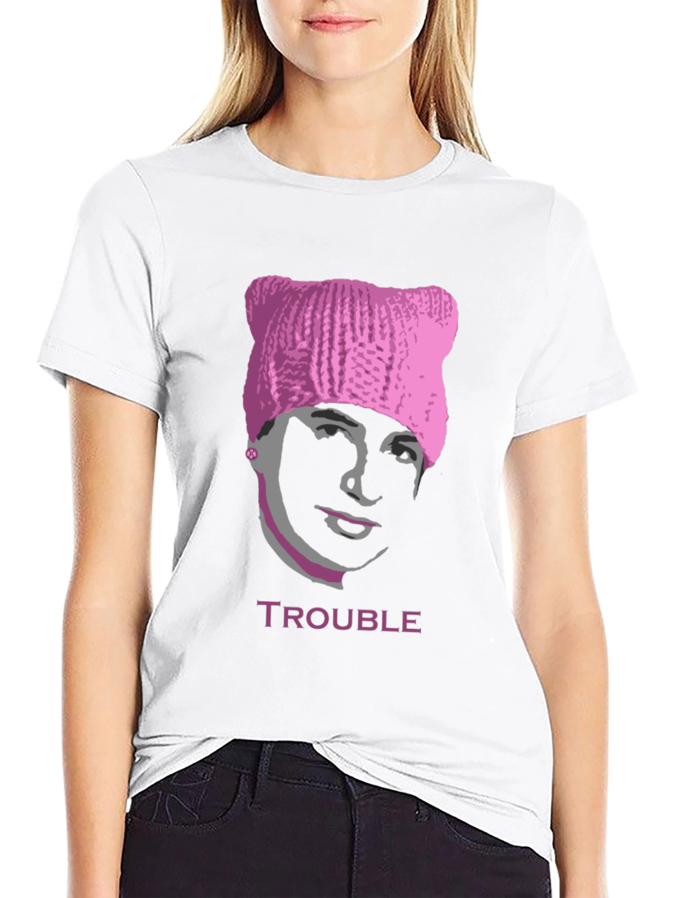 Trouble Pussyhat Tee - Unisex Graphic T-Shirt - 9
